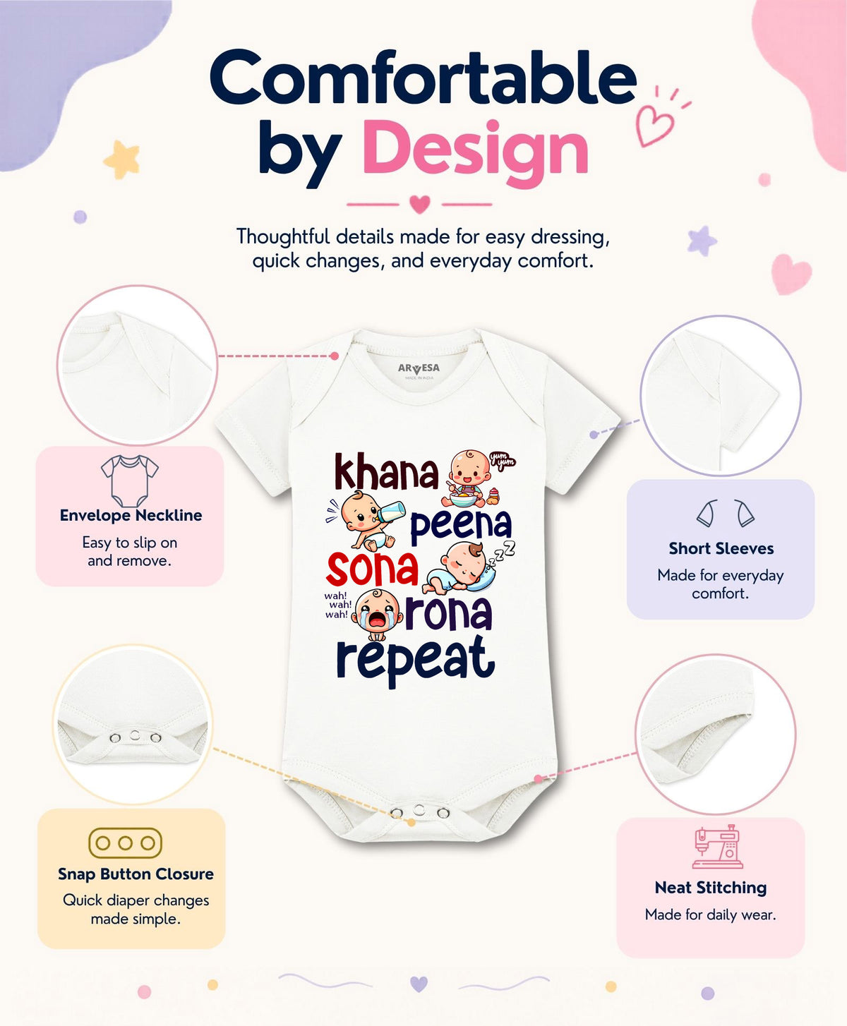 No | Khana Peena Sona Repeat Quirky - Romper