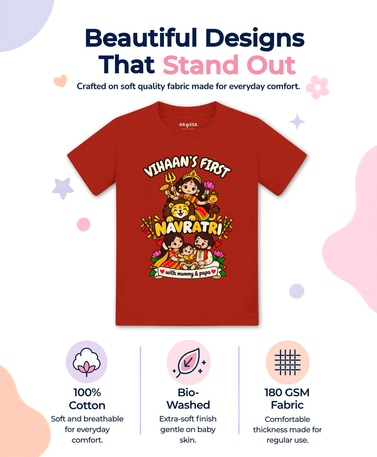 Yes | My First Navratri with Mummy & Papa - T-shirt