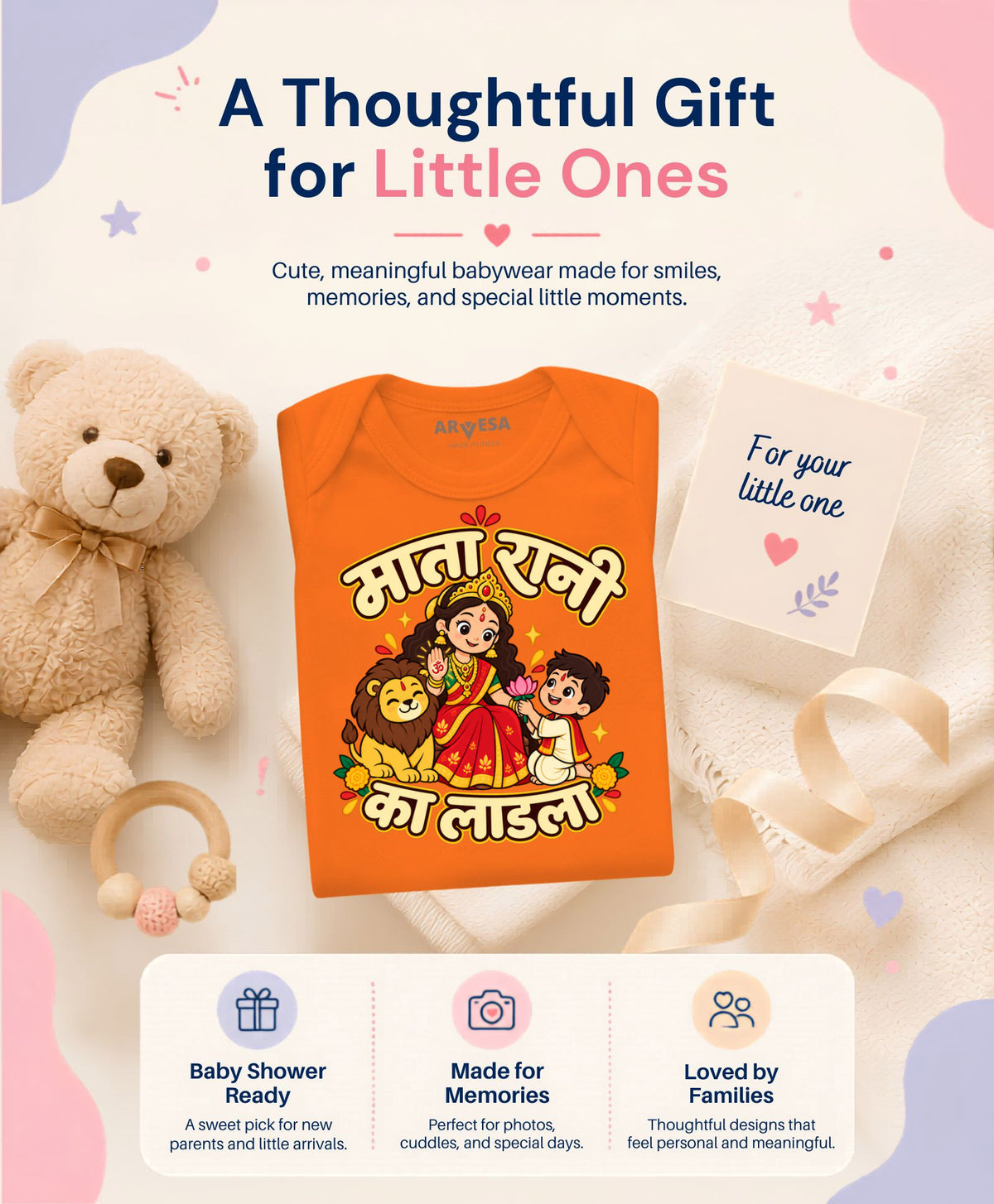 Mata Rani ka Ladla hindi text Navratri - Romper