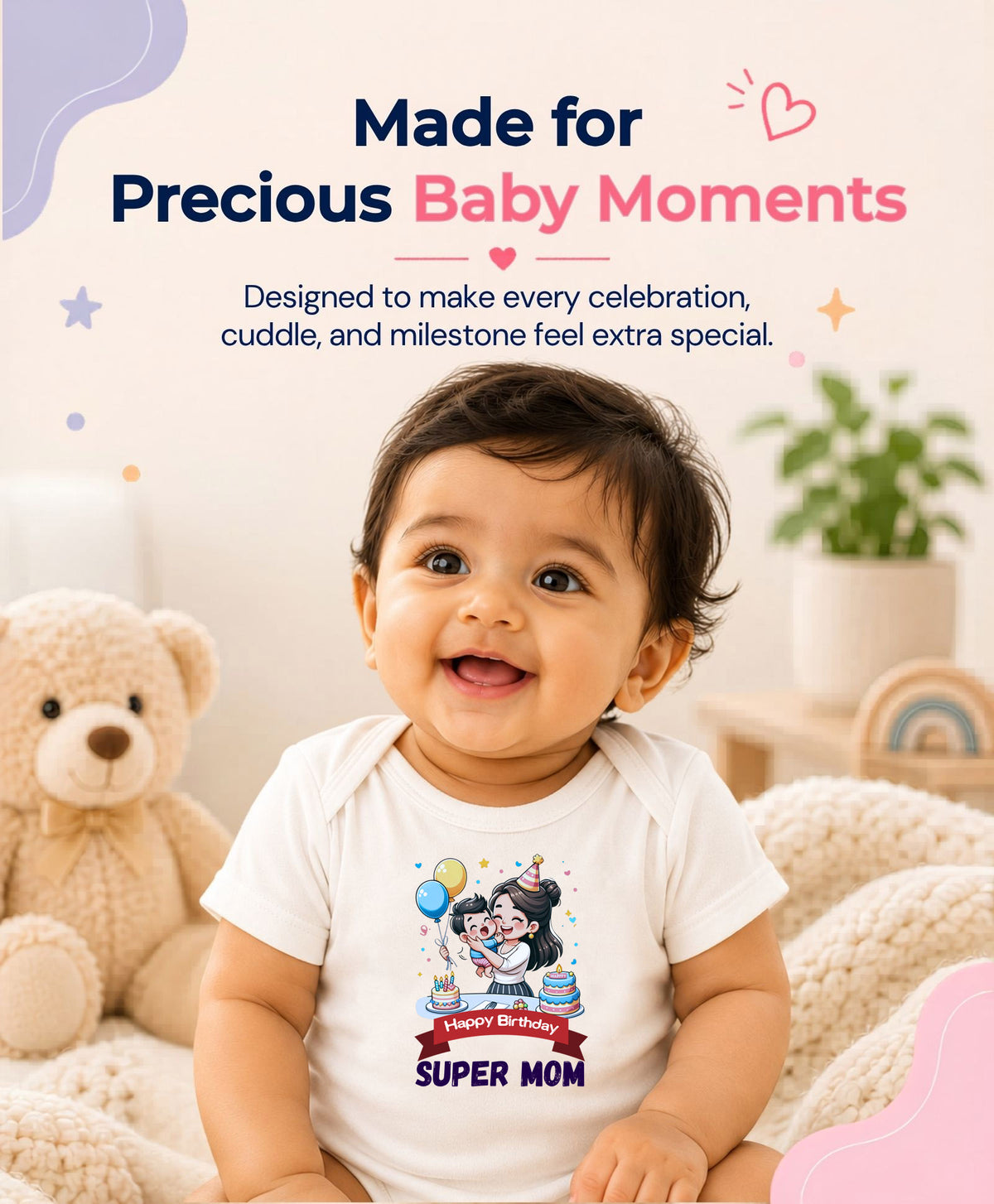 No | Happy Birthday Super Mom Mom Birthday - Romper