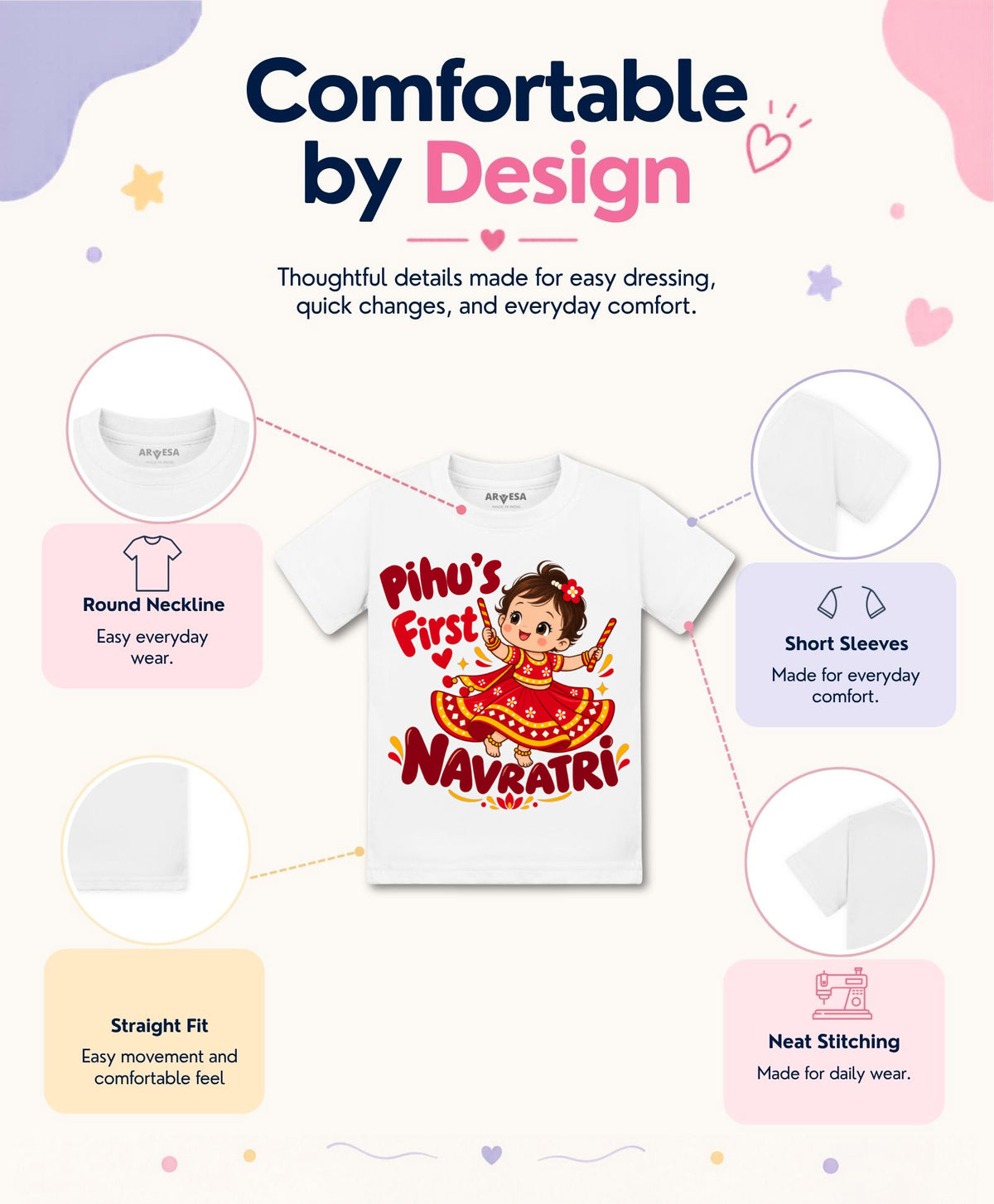 Yes | My First Navratri - T-shirt