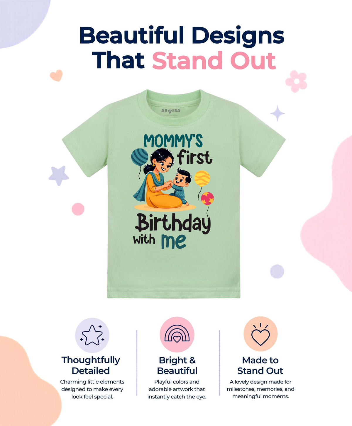 No | Mommy First Birthday With Me Mom Birthday - T-shirt