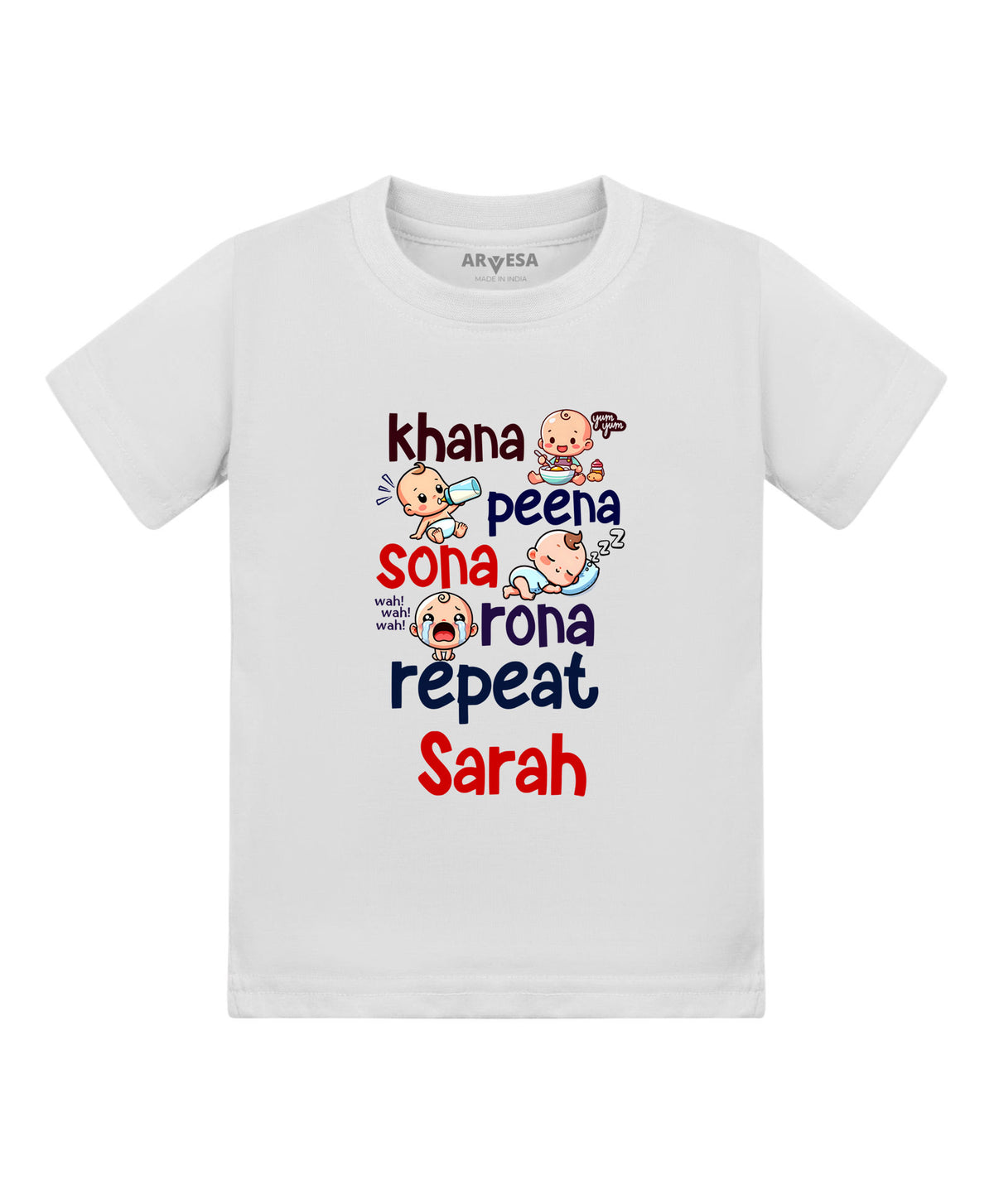 Yes | Khana Peena Sona Repeat Quirky - T-shirt