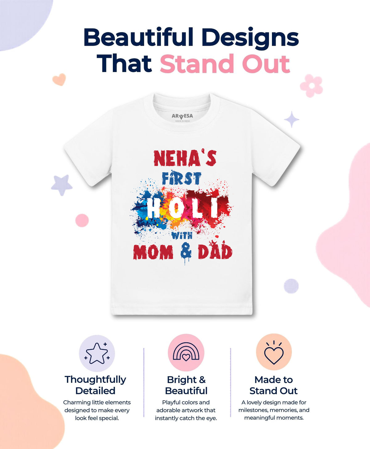 Yes | My First Holi with Mom & Dad - T-shirt