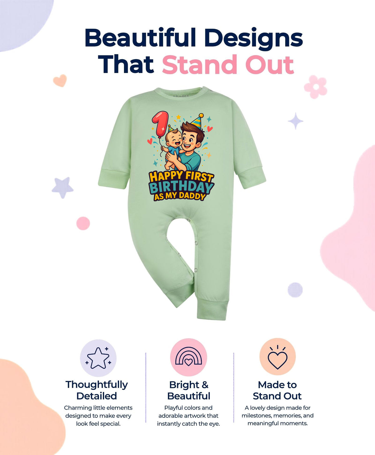 No | Happy First Birthday As My Daddy Dad Birthday - Jumpsuit
