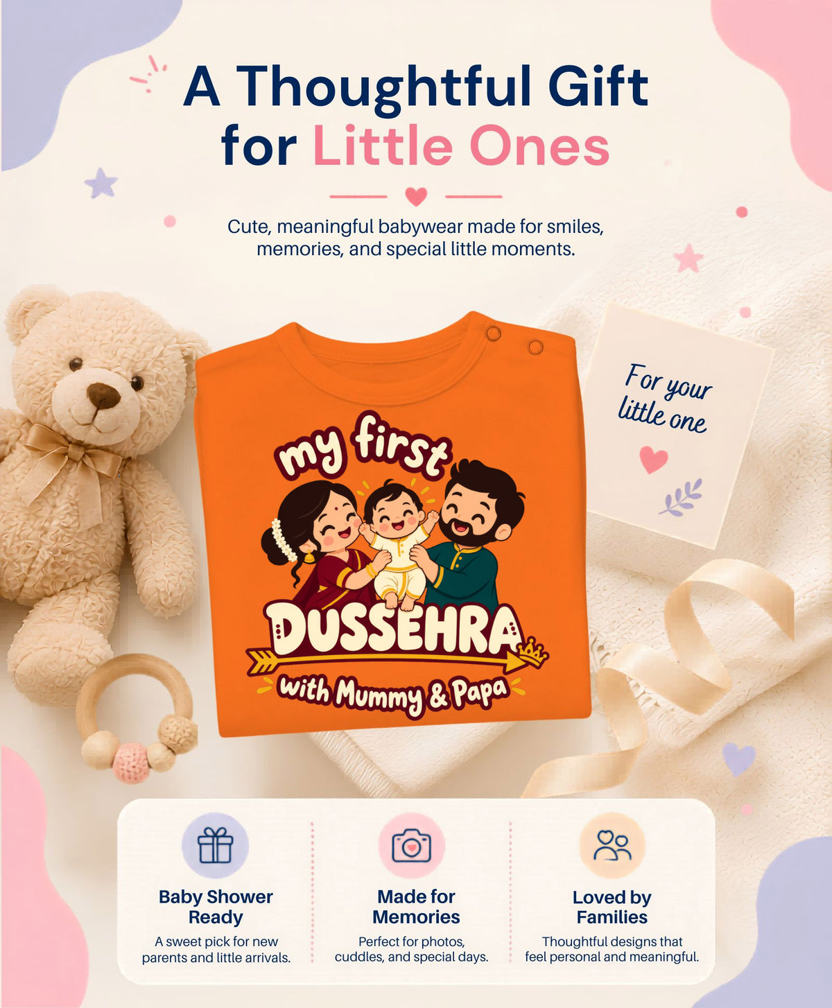 No | My First Dussehra with Mummy & Papa - Jumpsuit