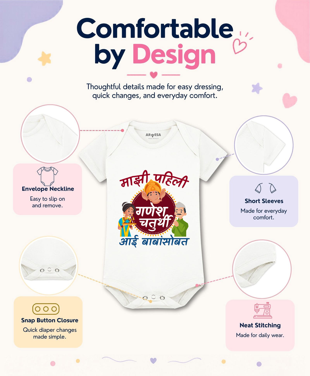 No | My First Ganesh Chaturthi - Romper