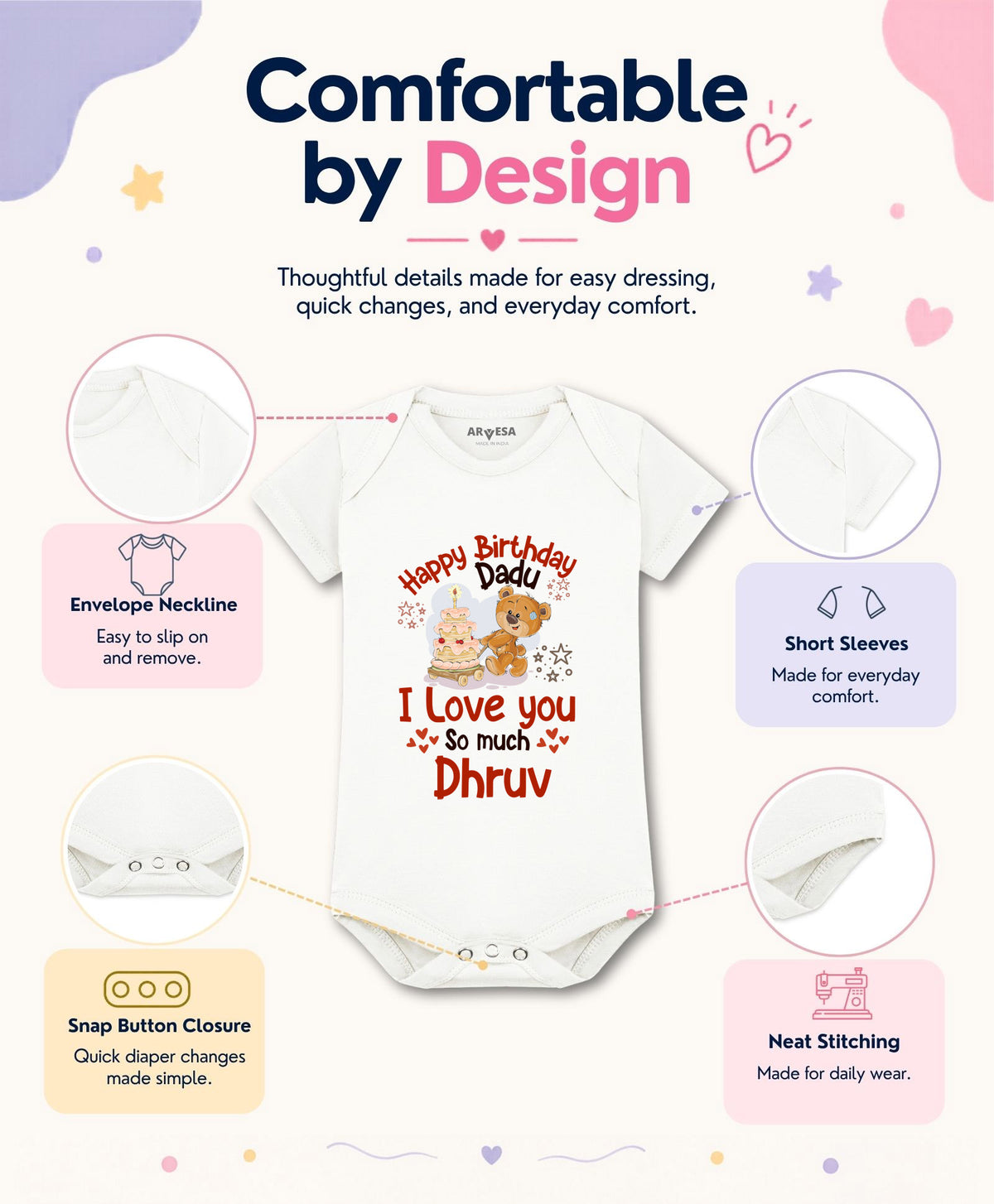 Yes | Happy Birthday Dadu Family Birthday - Romper