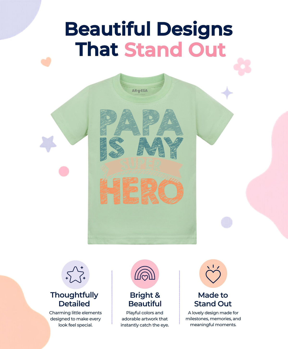 No | Papa Is My Super Hero Dad - T-shirt