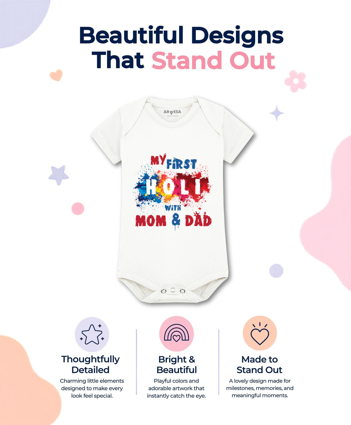 No | My First Holi with Mom & Dad - Romper