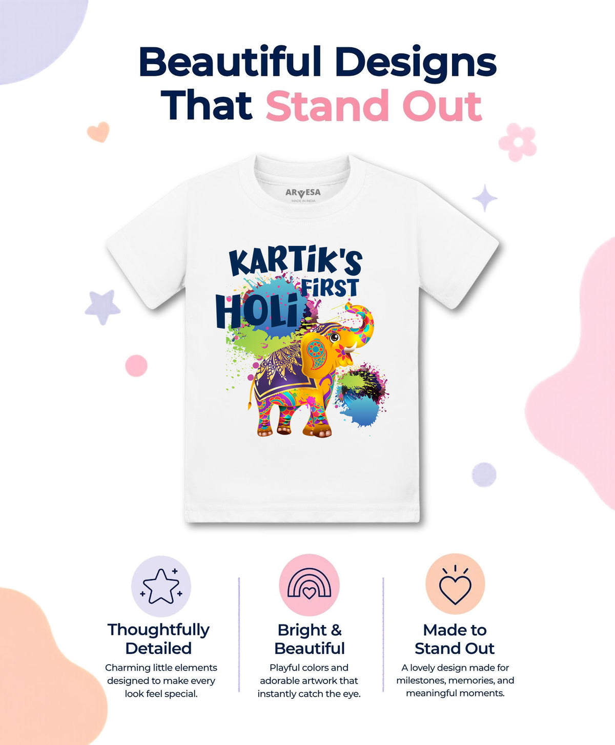 Yes | My First Holi - T-shirt