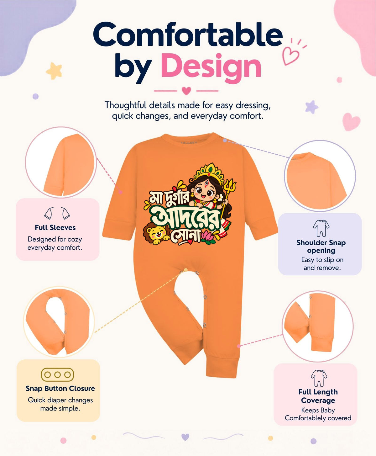 No | Maa Durga’s beloved “Maa Durgar Adorer Shona” Bangla - Jumpsuit