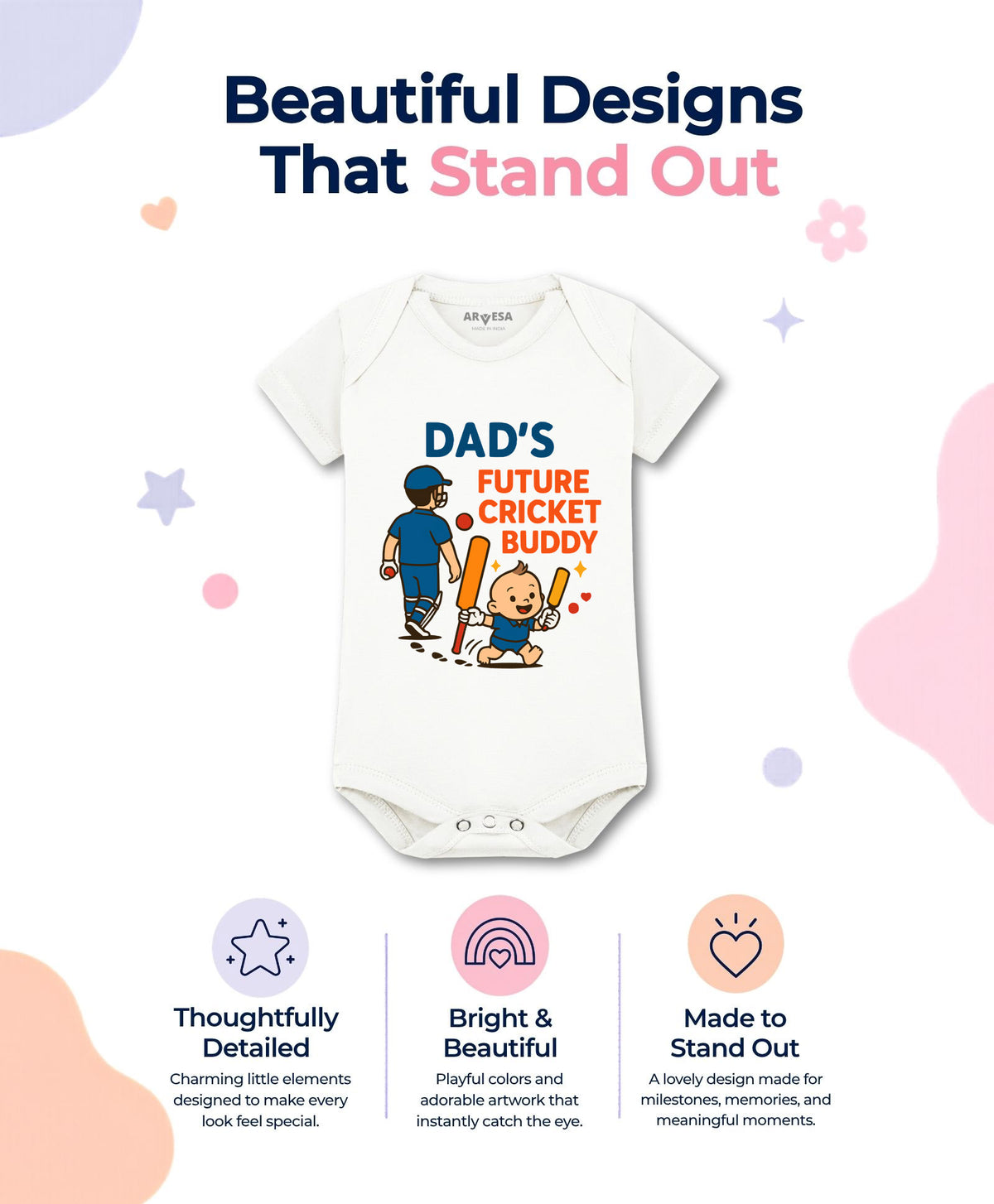 No | Dad's Future Cricket Buddy - Romper