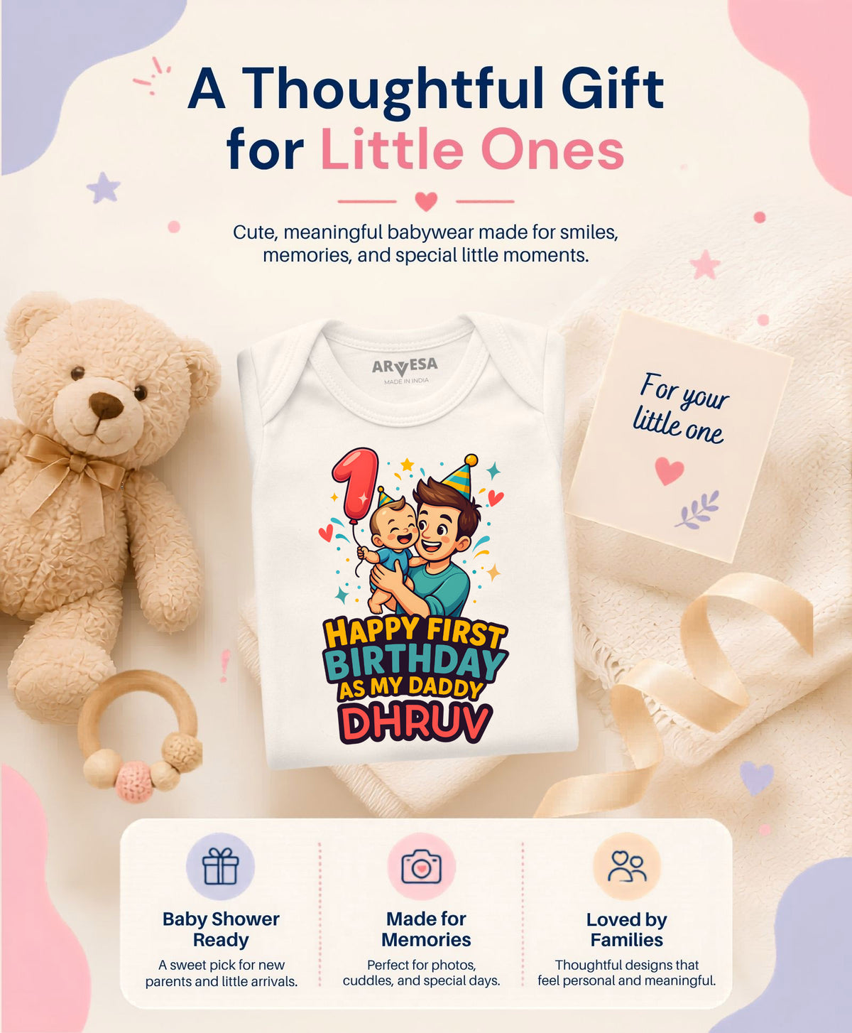 Yes | Happy First Birthday As My Daddy Dad Birthday - Romper