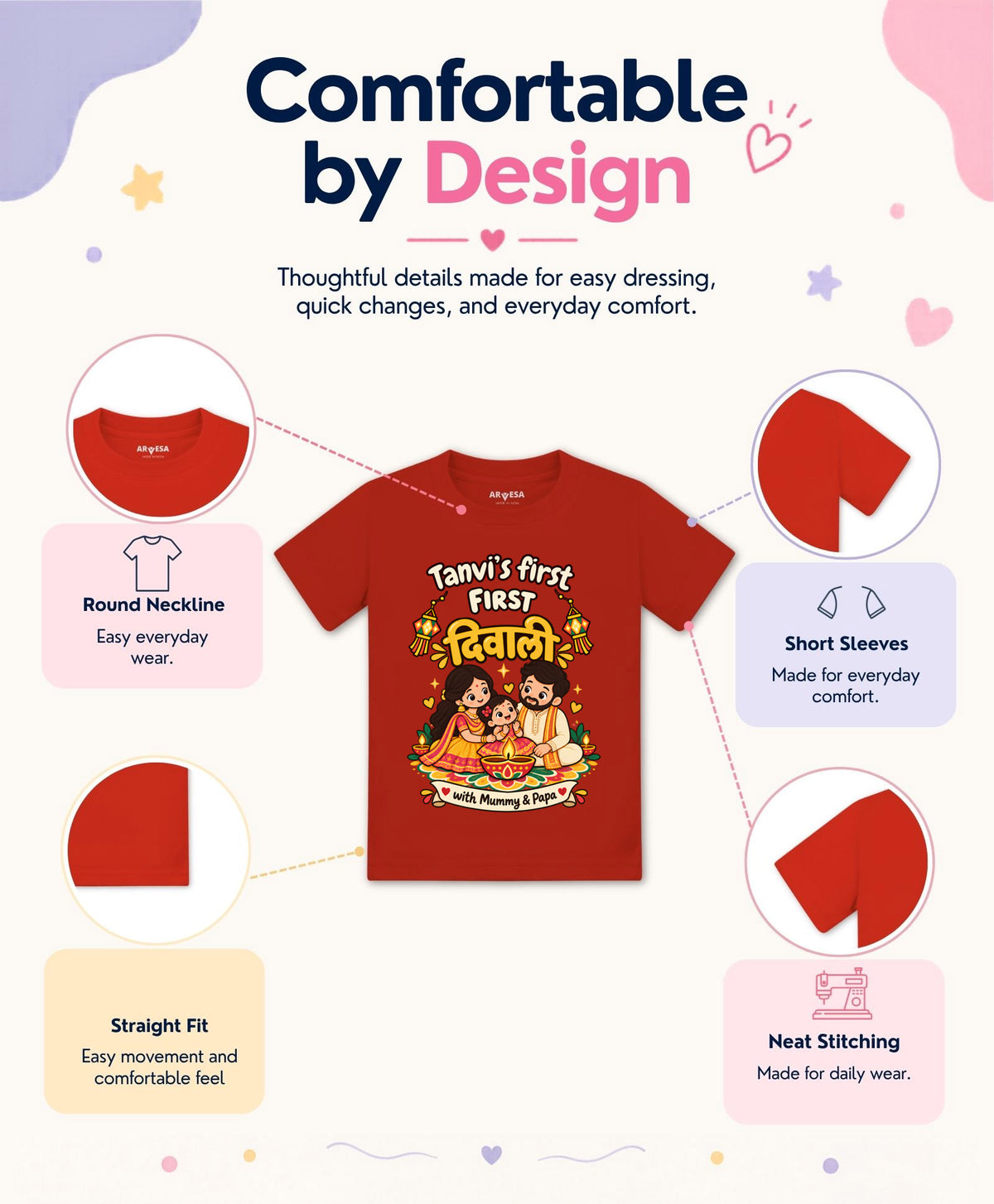 Yes | My First Diwali With Mummy & Papa - T-shirt