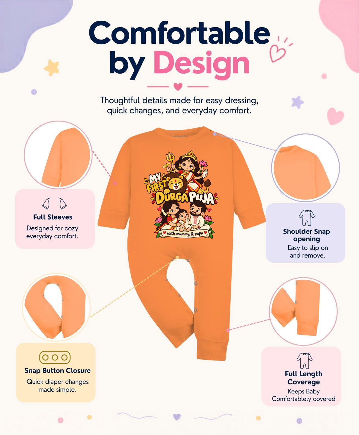 No | My First Durga Puja with Mummy & Papa - Jumpsuit