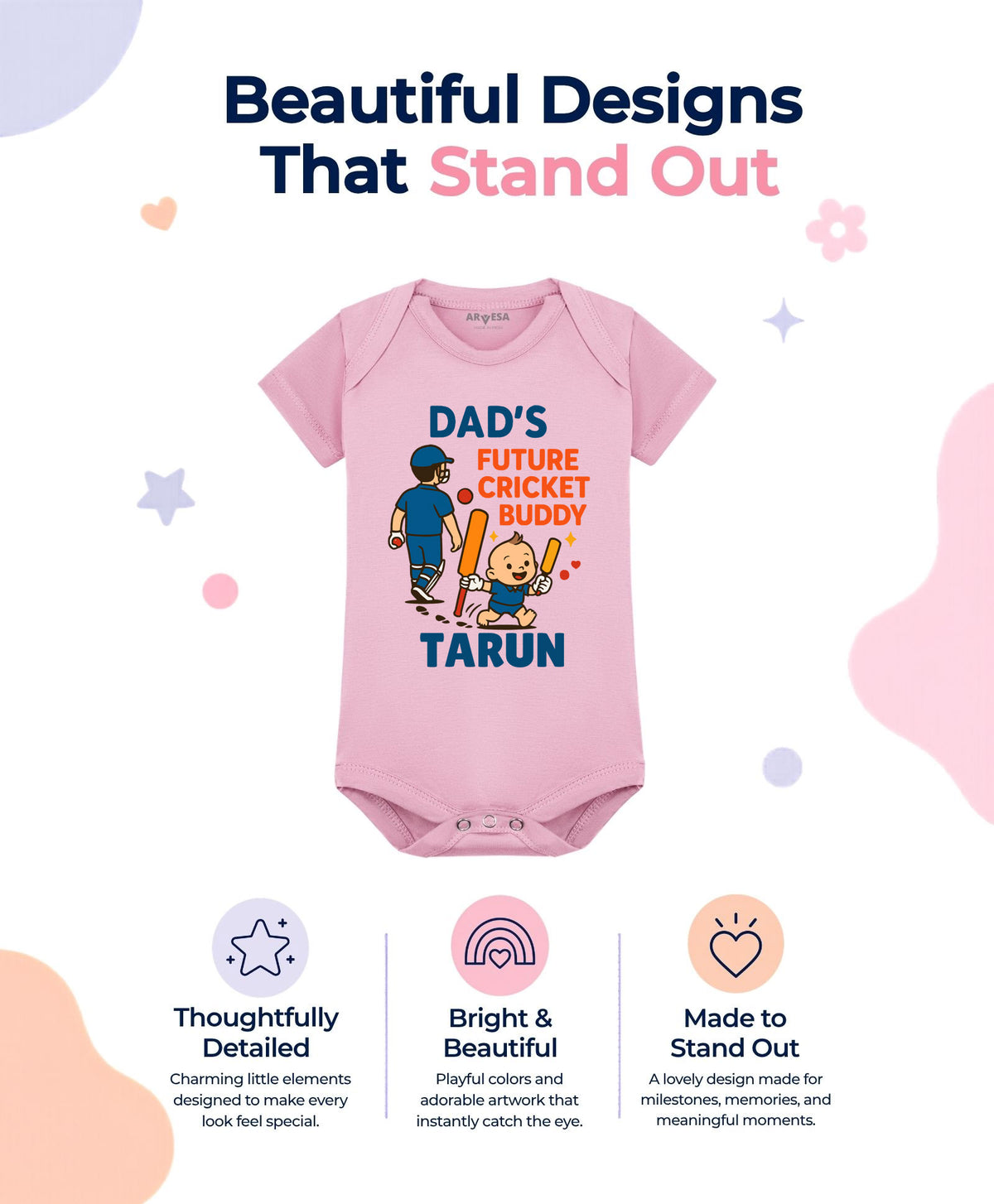Yes | Dad's Future Cricket Buddy - Romper