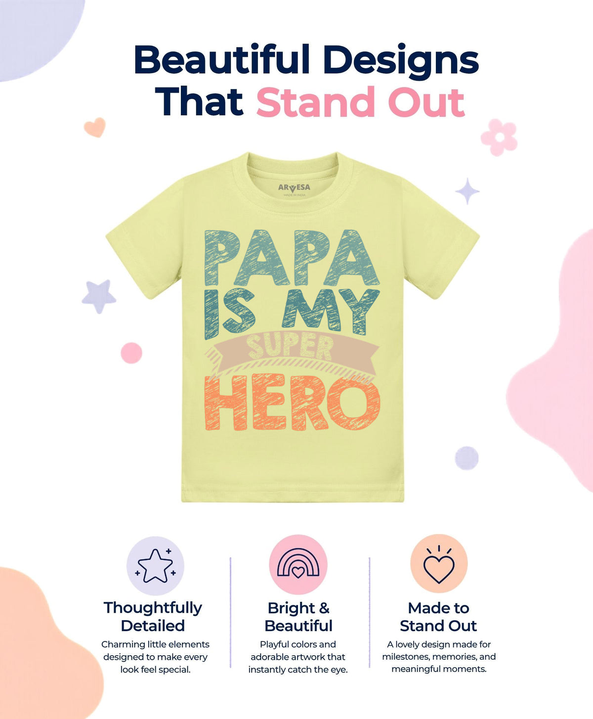 No | Papa Is My Super Hero Dad - T-shirt
