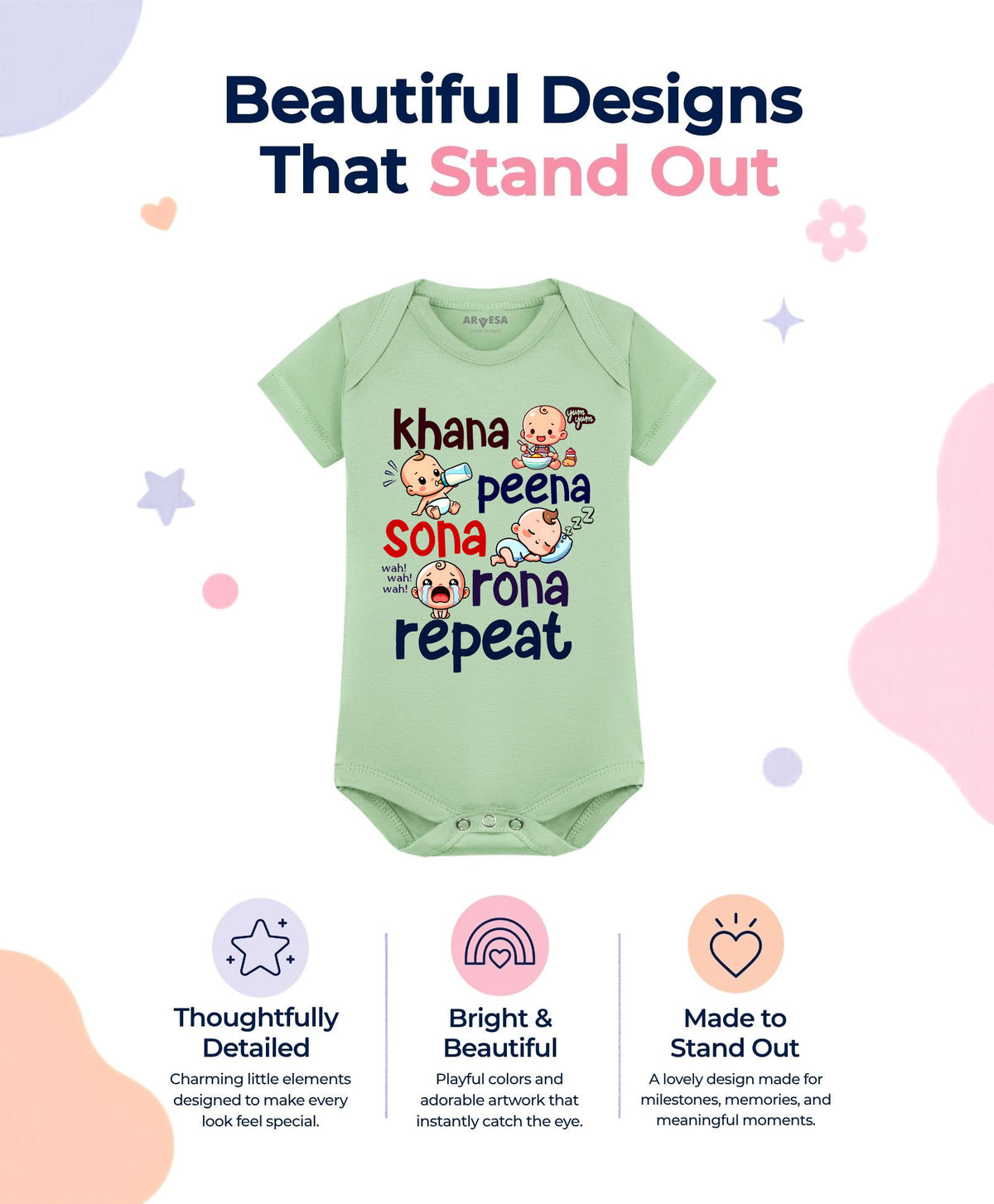 No | Khana Peena Sona Repeat Quirky - Romper