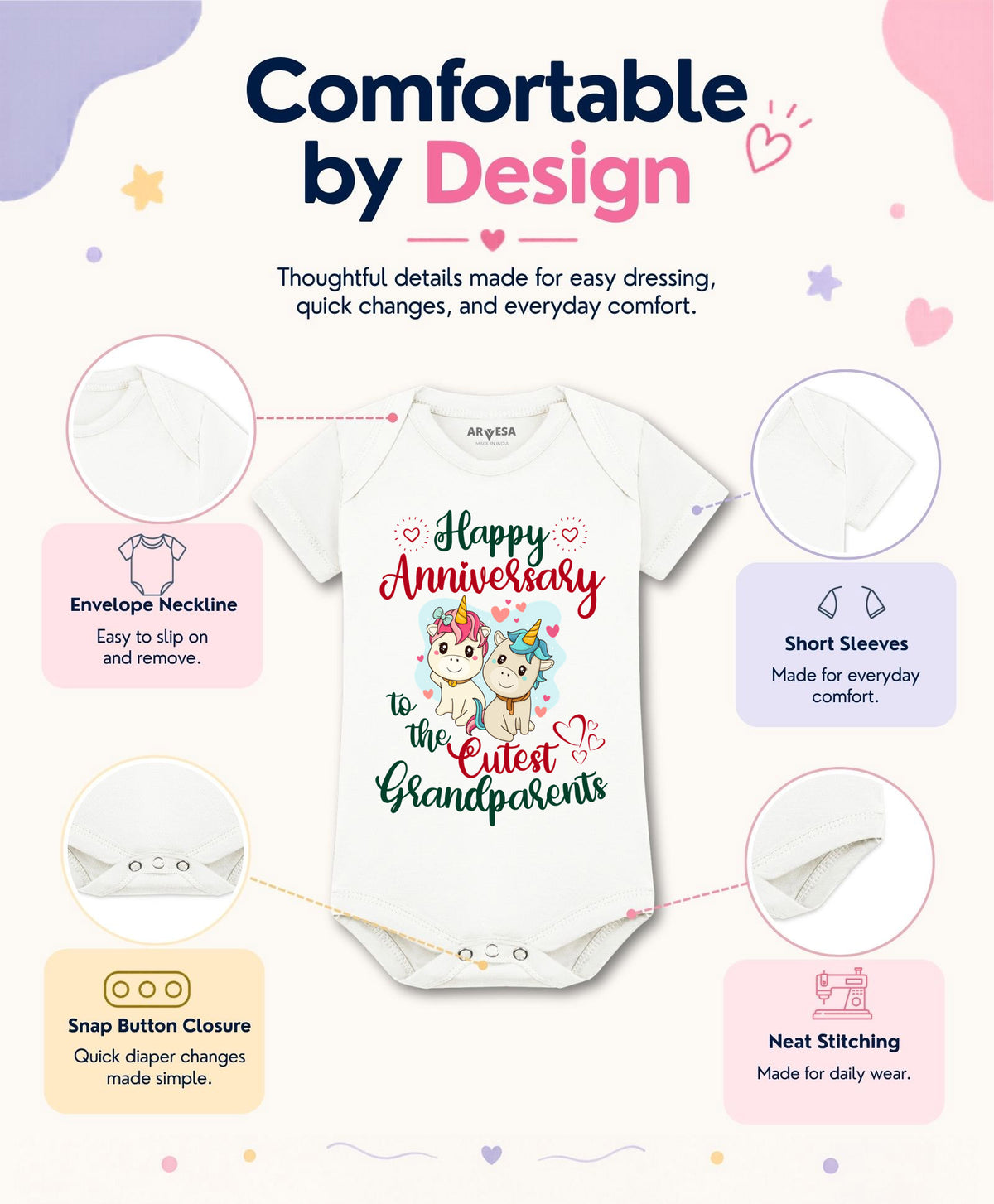 No | Happy Anniversay GrandParents Family Anniversary - Romper