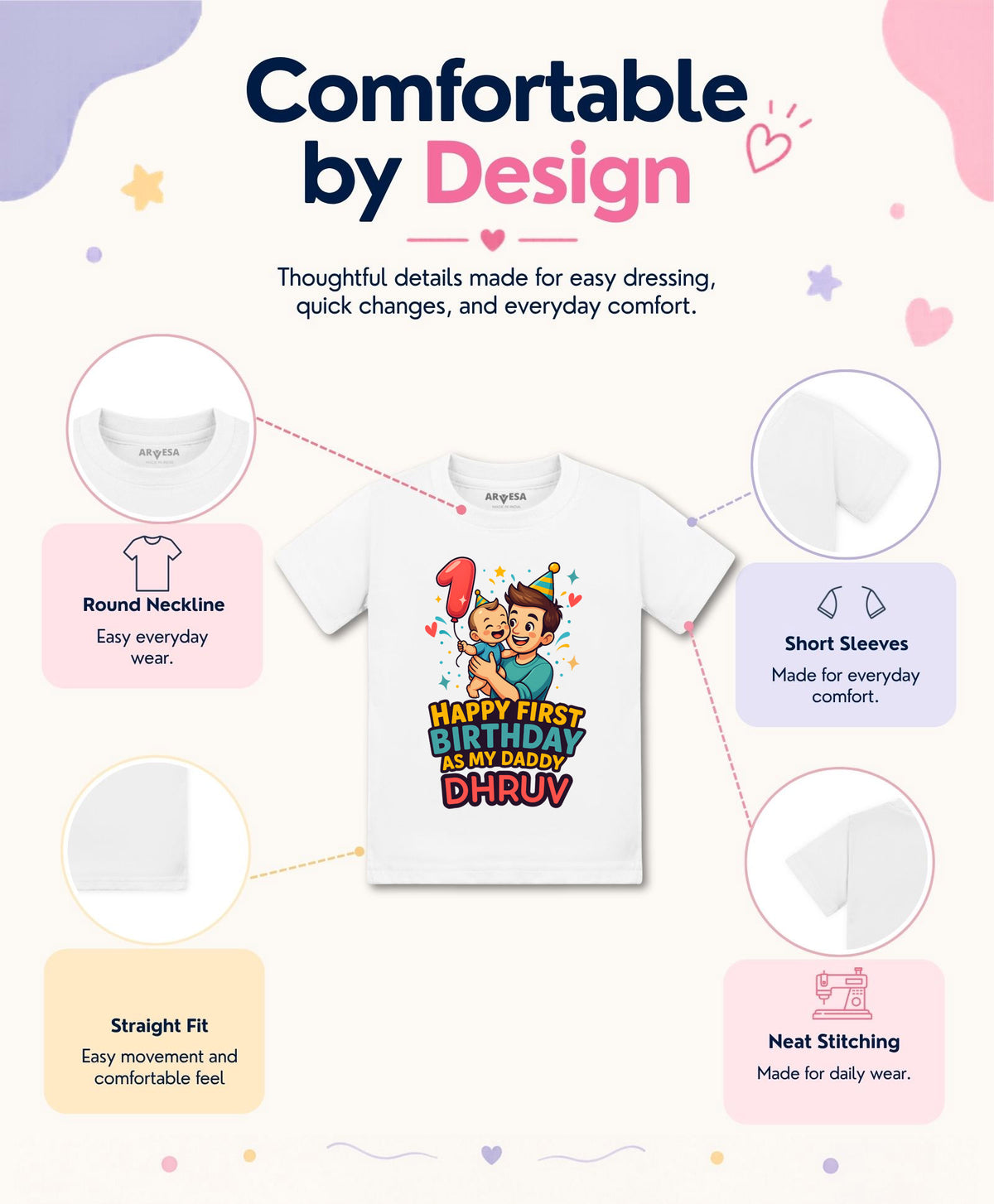Yes | Happy First Birthday As My Daddy Dad Birthday - T-shirt
