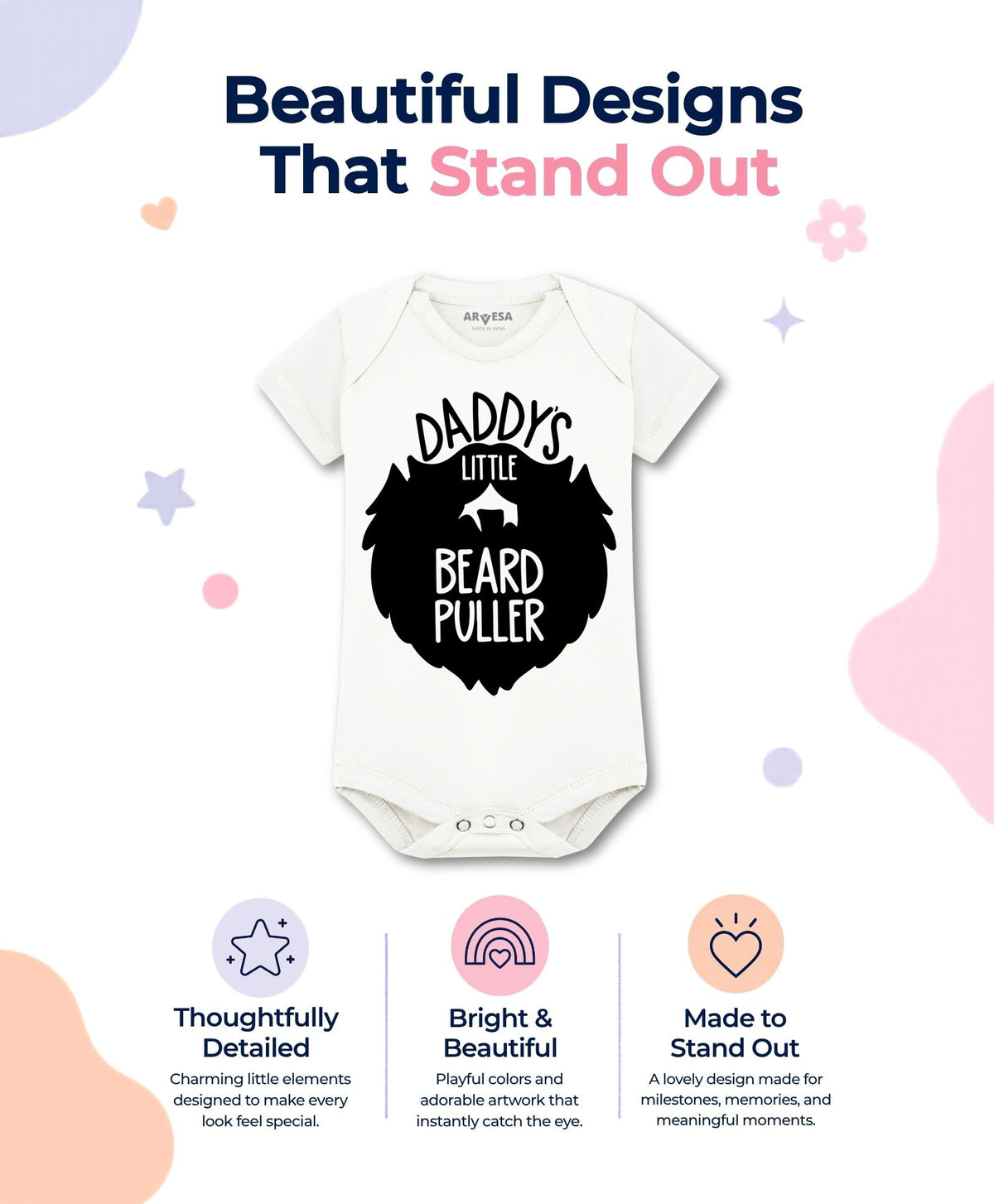 No | Daddy Little Beard Puller - Romper