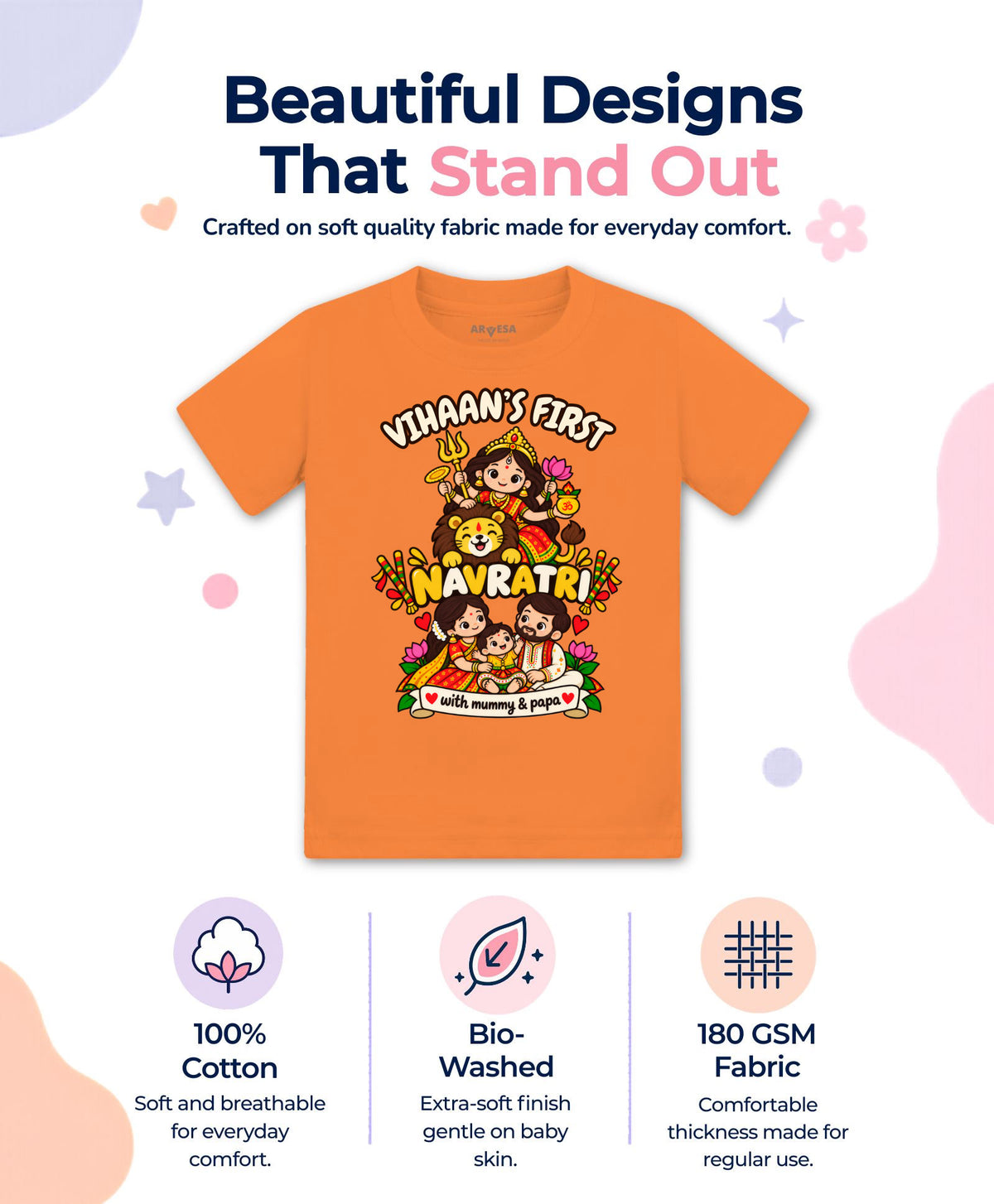 Yes | My First Navratri with Mummy & Papa - T-shirt