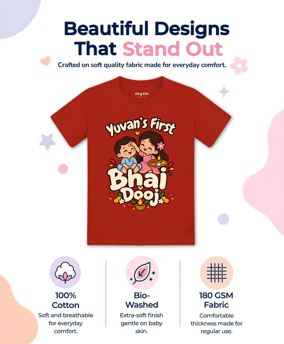 Yes | My First Bhaidooj Diwali - T-shirt