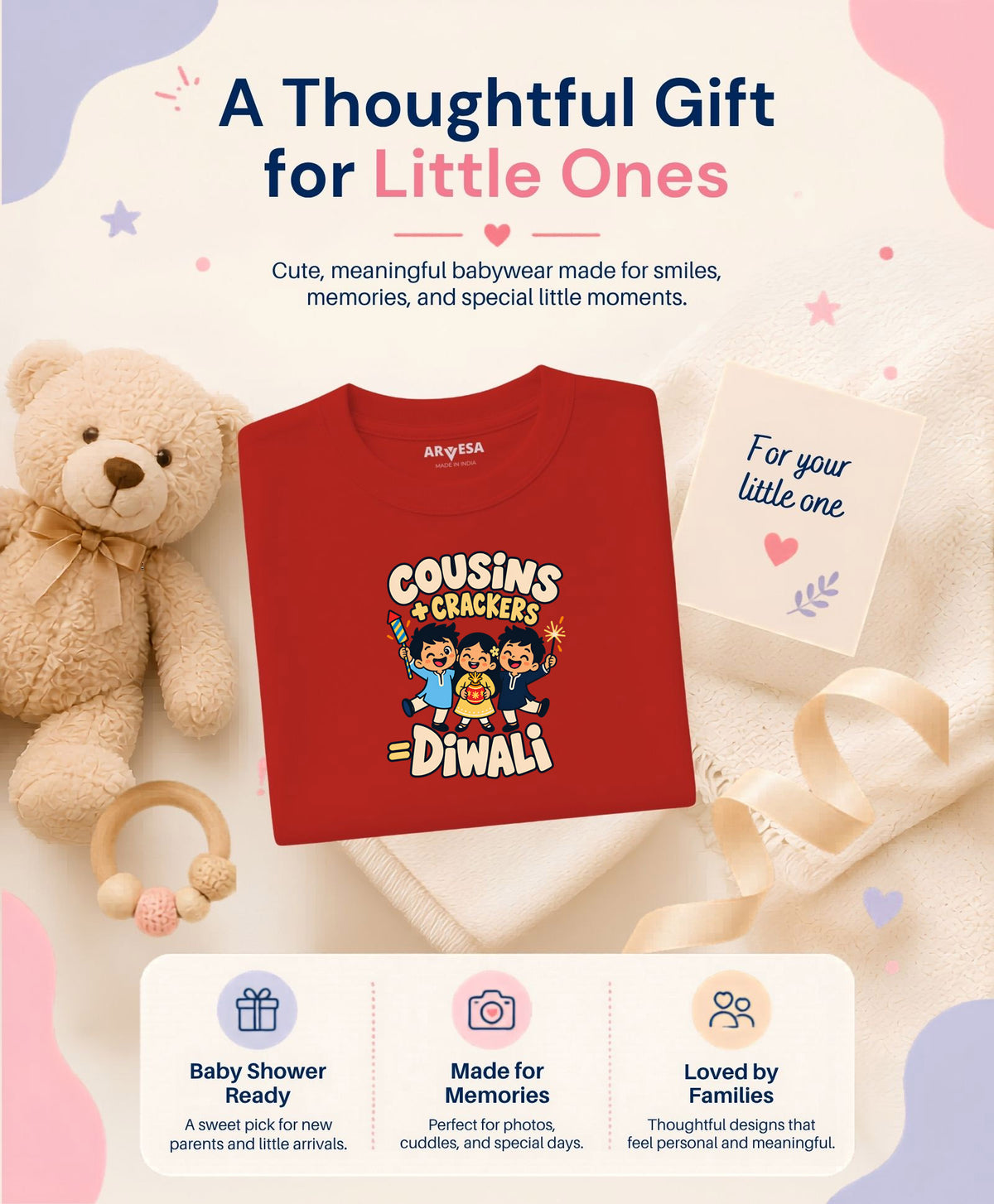Cousins +Crackers = Diwali - T-shirt