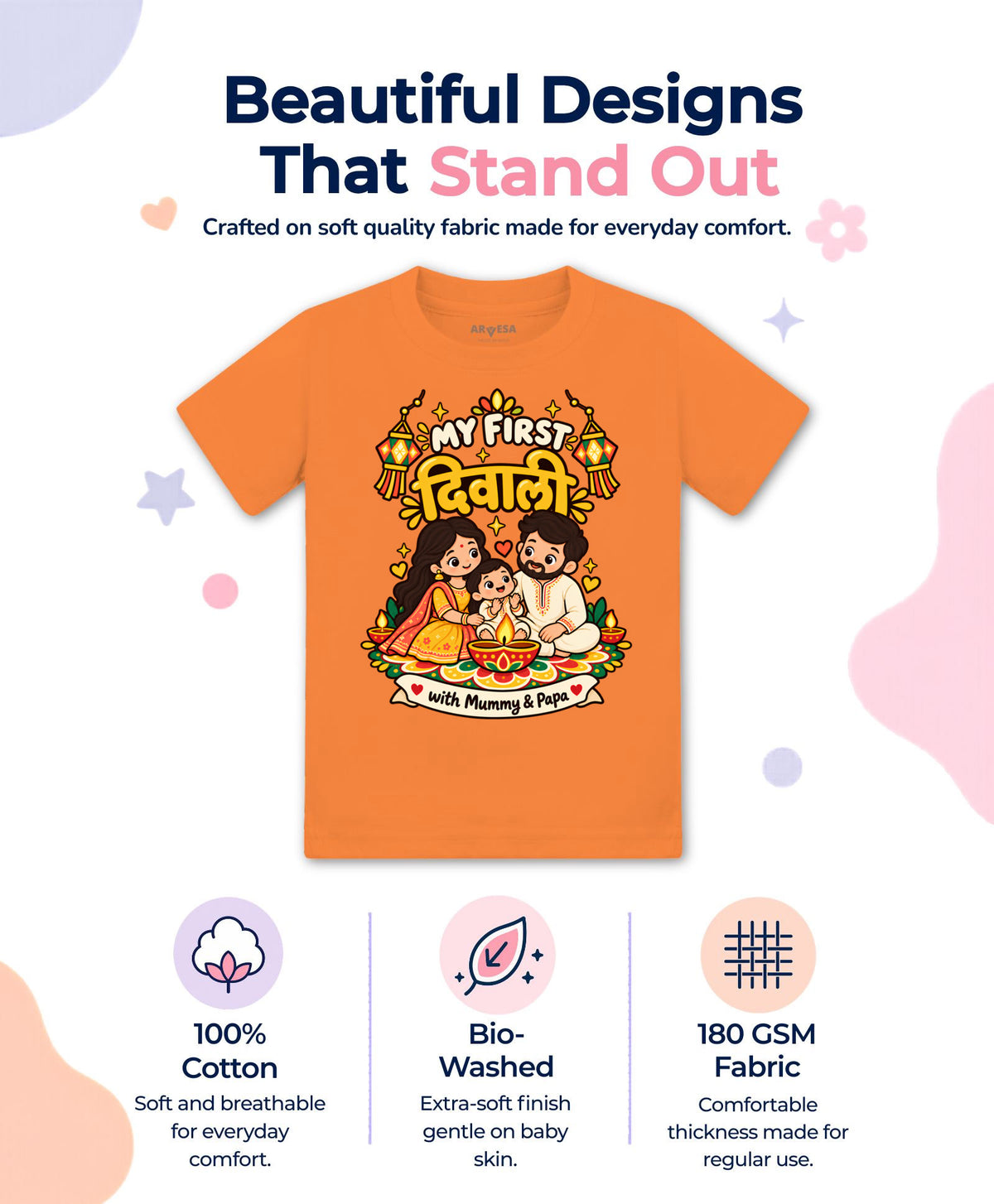 No | My First Diwali With Mummy & Papa - T-shirt