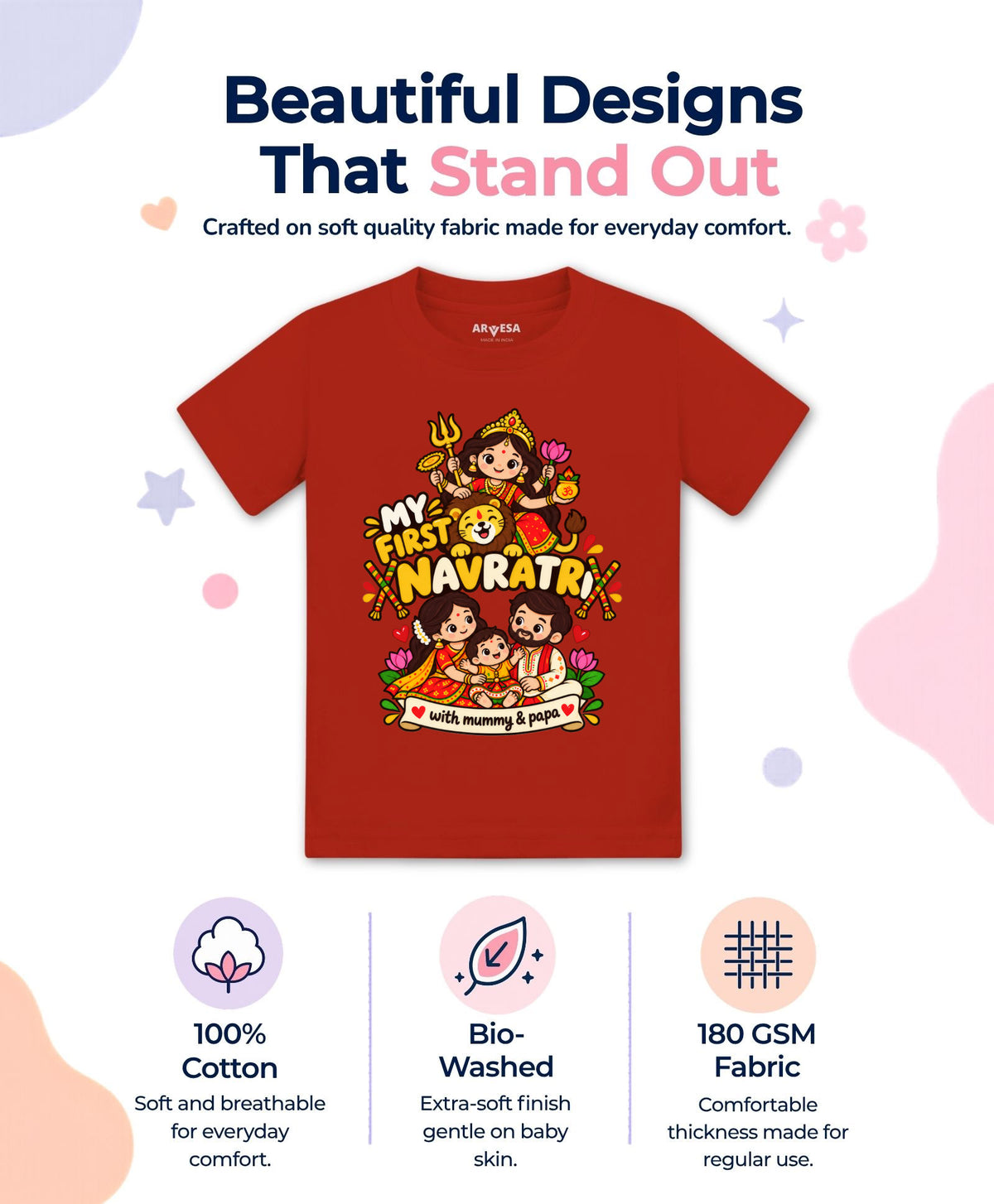 No | My First Navratri with Mummy & Papa - T-shirt