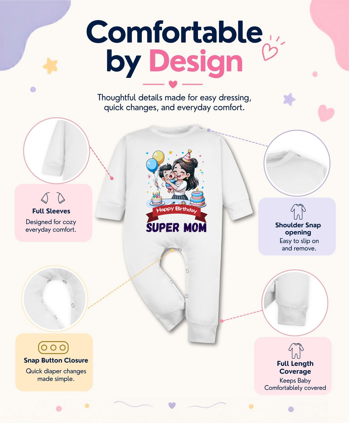 No | Happy Birthday Super Mom Mom Birthday - Jumpsuit