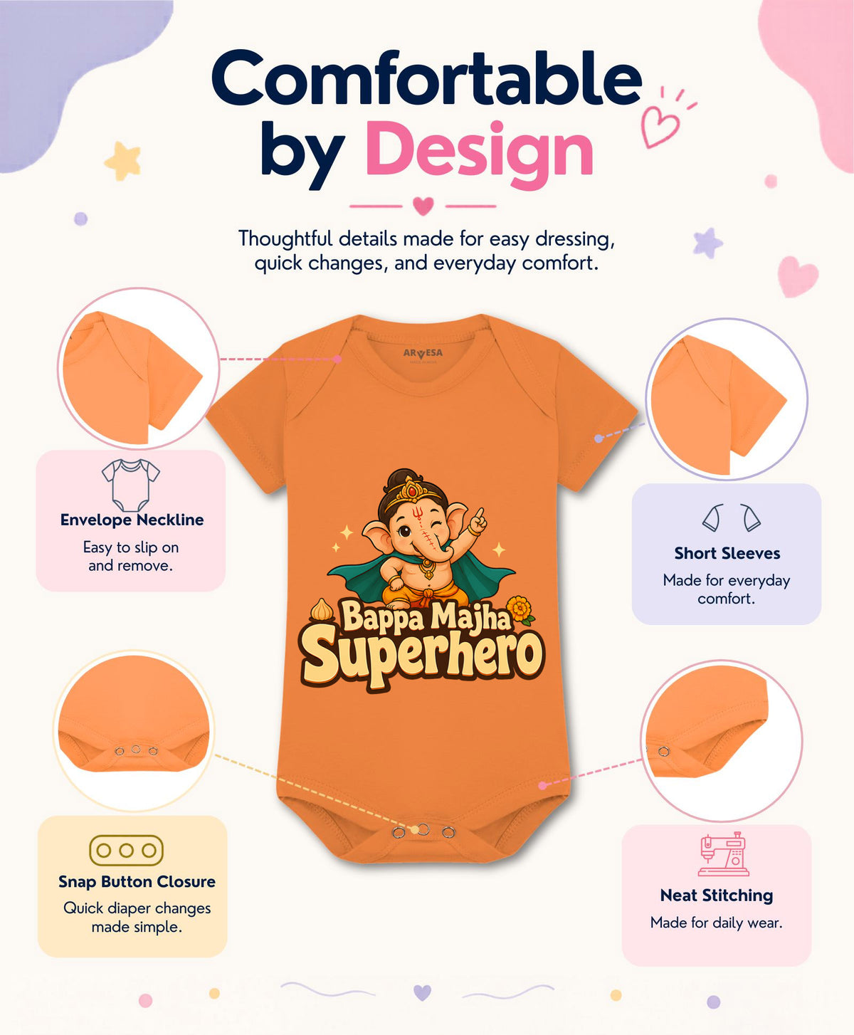 Bappa Majha Superhero Devotional - Romper