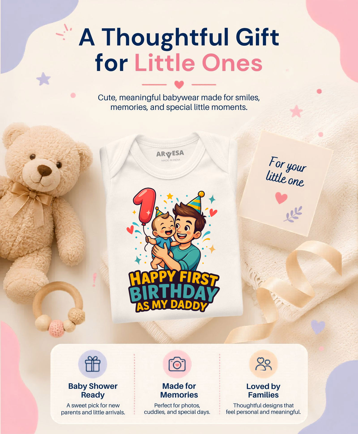 No | Happy First Birthday As My Daddy Dad Birthday - Romper