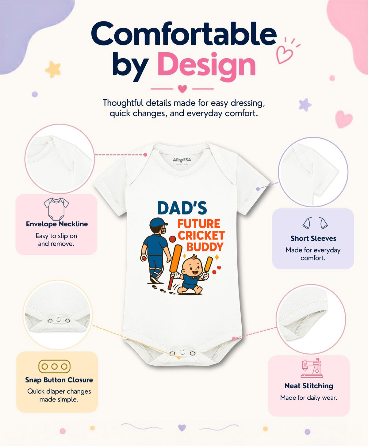 No | Dad's Future Cricket Buddy - Romper
