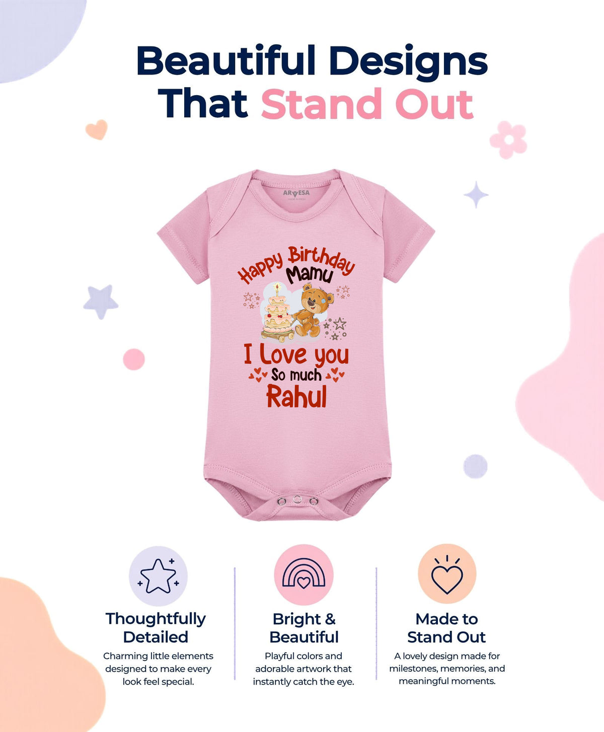 Yes | Happy Birthday Mamu Family Birthday - Romper