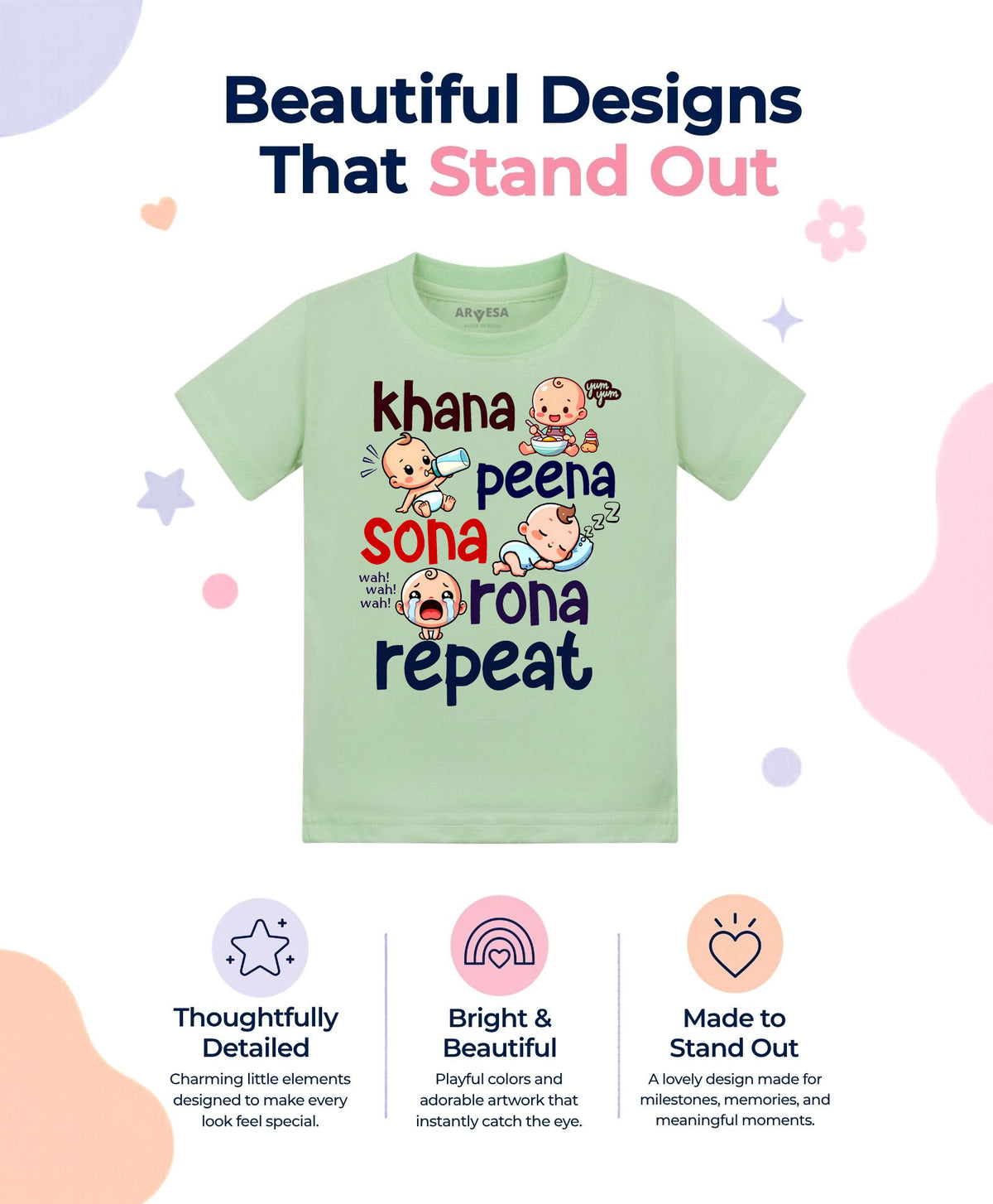 No | Khana Peena Sona Repeat Quirky - T-shirt