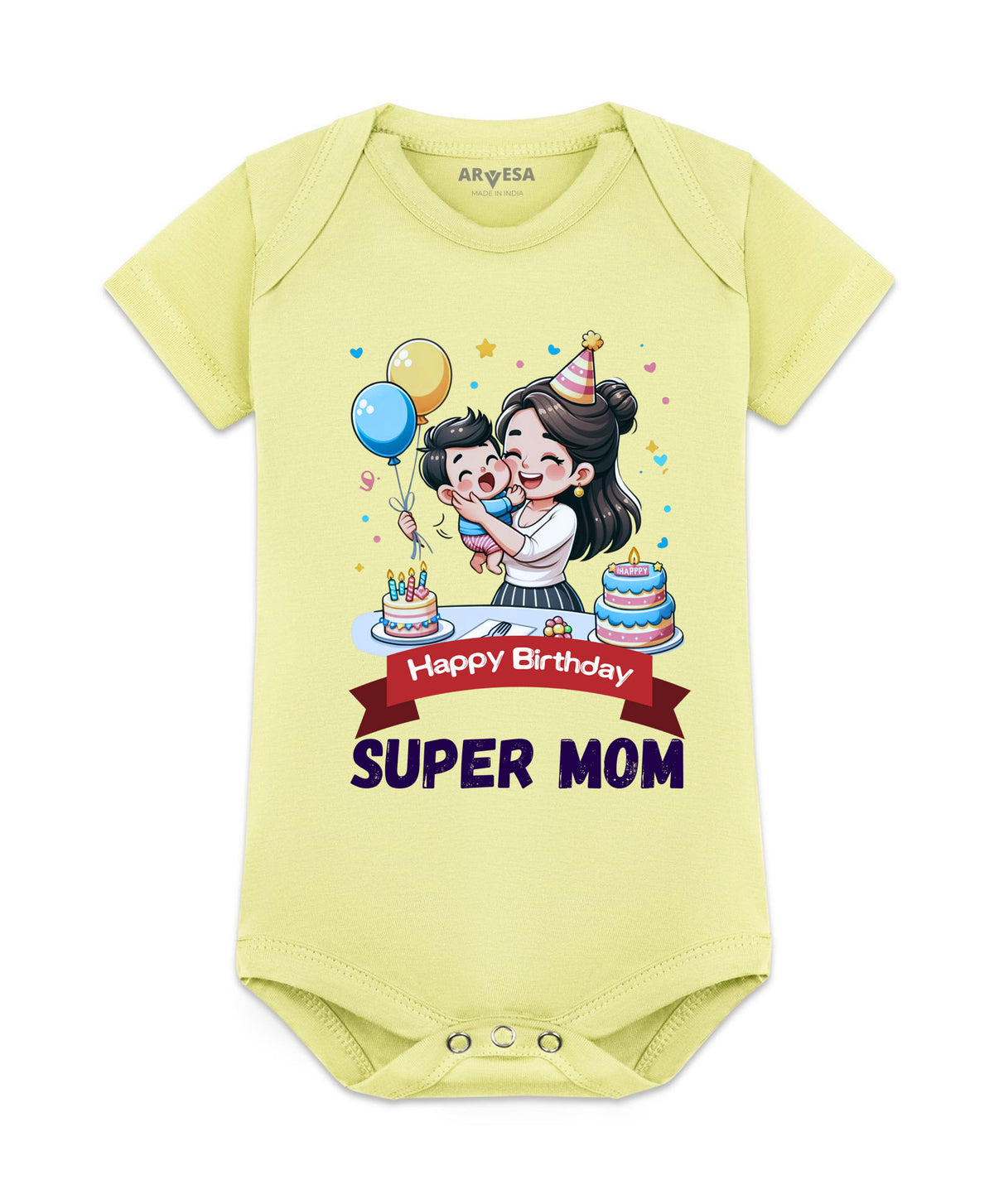 No | Happy Birthday Super Mom Mom Birthday - Romper