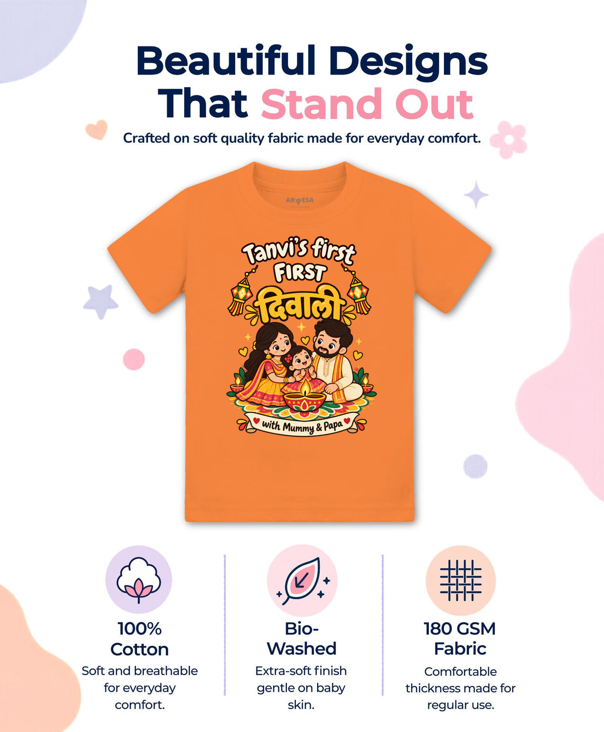 Yes | My First Diwali With Mummy & Papa - T-shirt