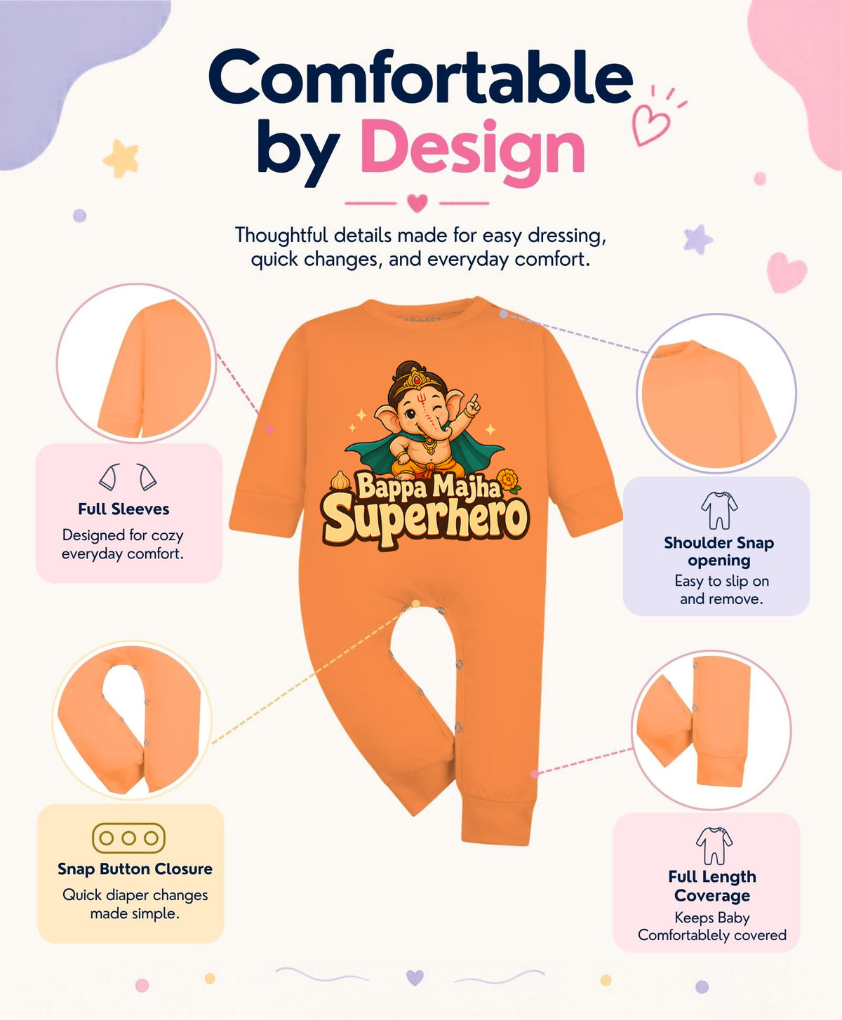 Bappa Majha Superhero Devotional - Jumpsuit