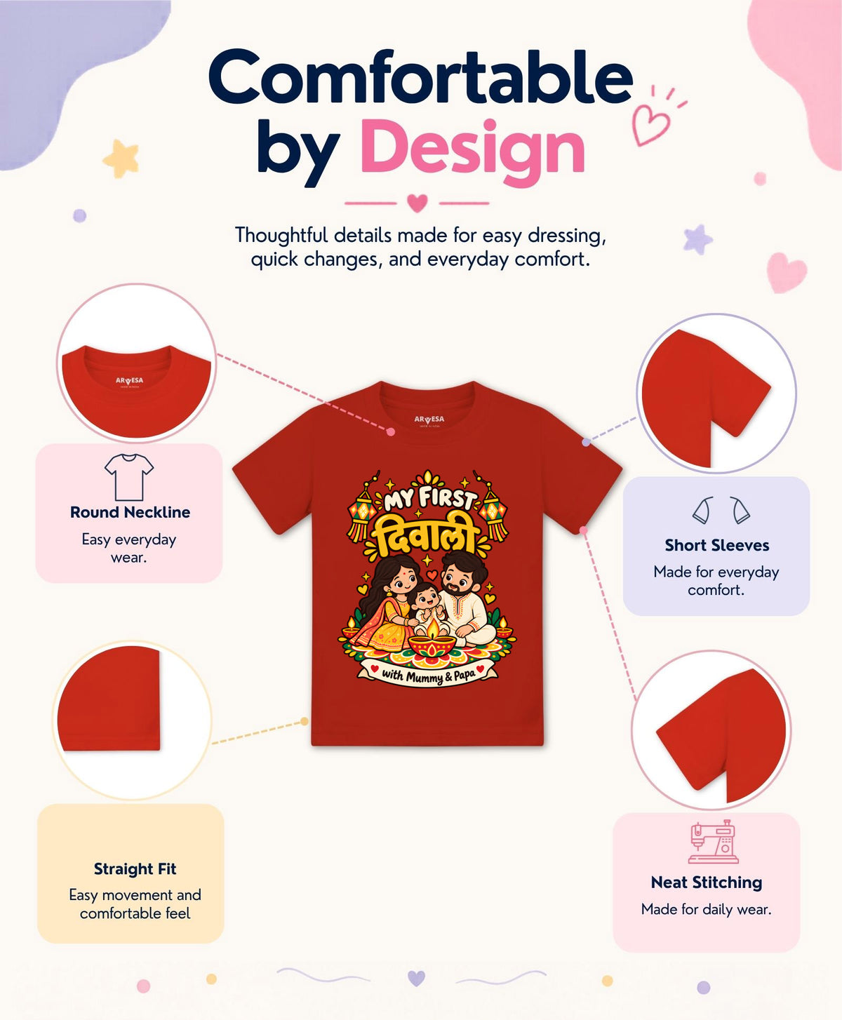 No | My First Diwali With Mummy & Papa - T-shirt