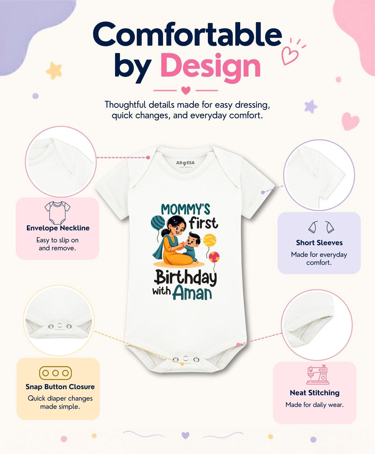 Yes | Mommy First Birthday With Me Mom Birthday - Romper