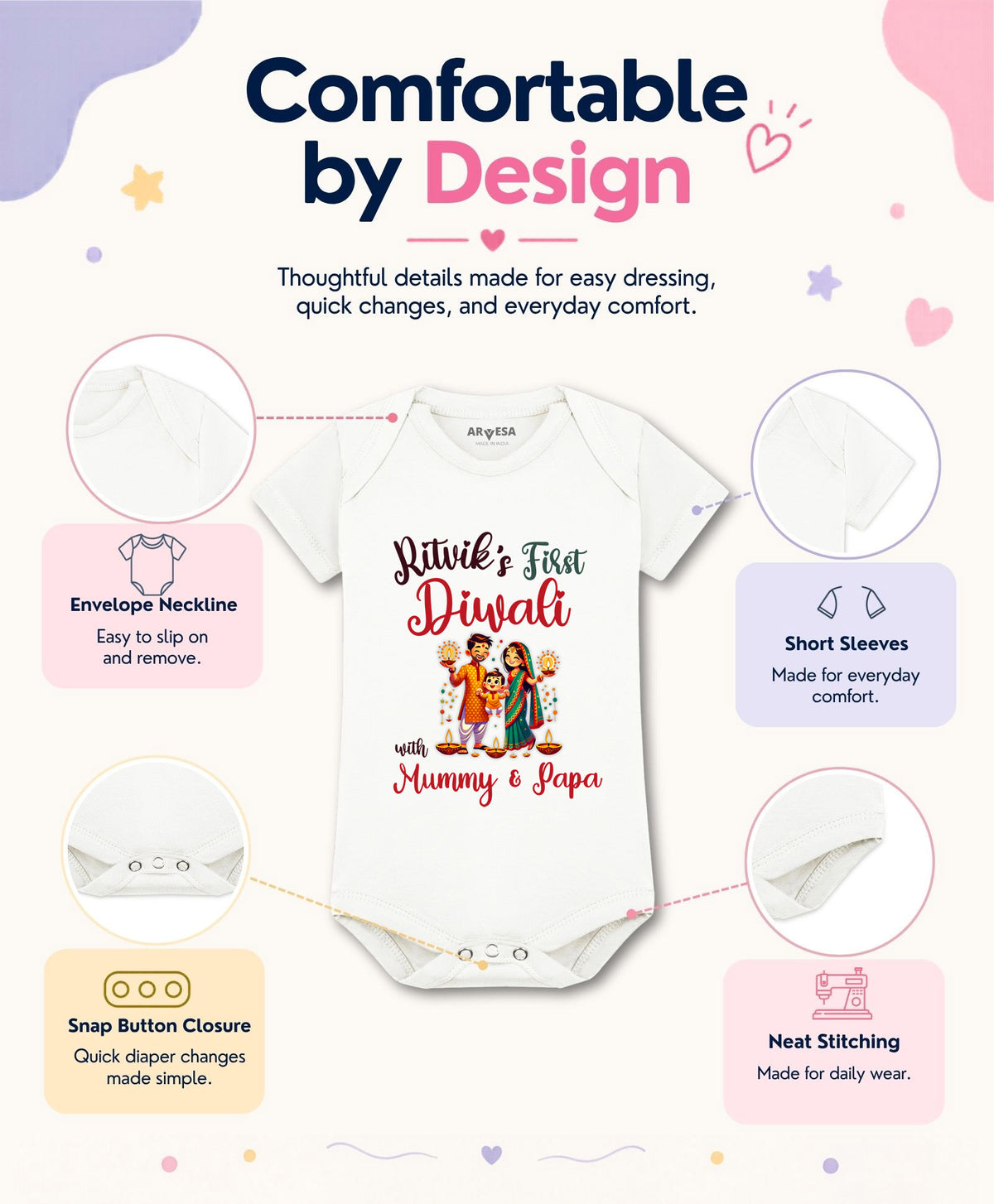 Yes | My First Diwali - Romper