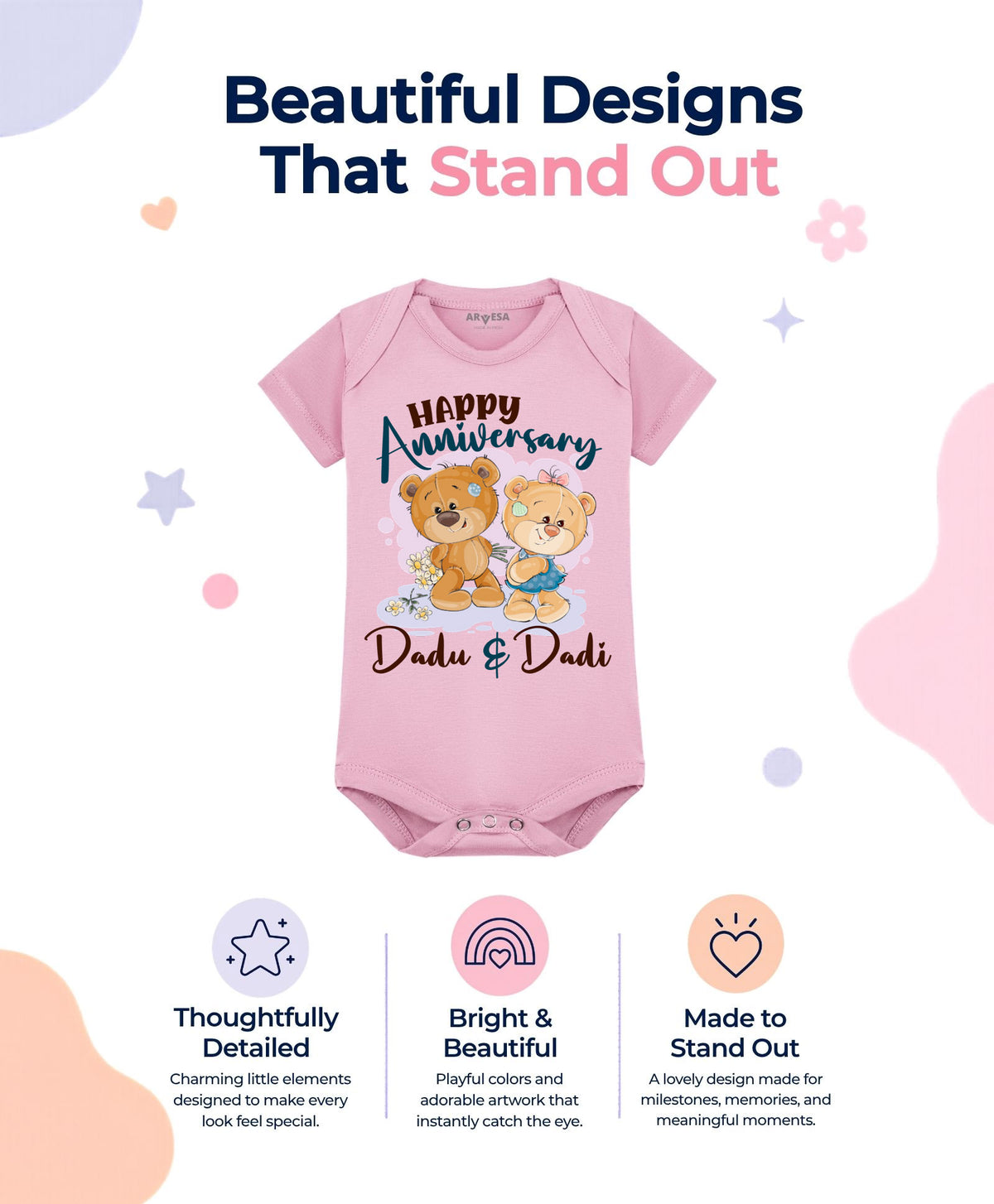 No | Happy Anniversay Dadu & Dadi Family Anniversary - Romper