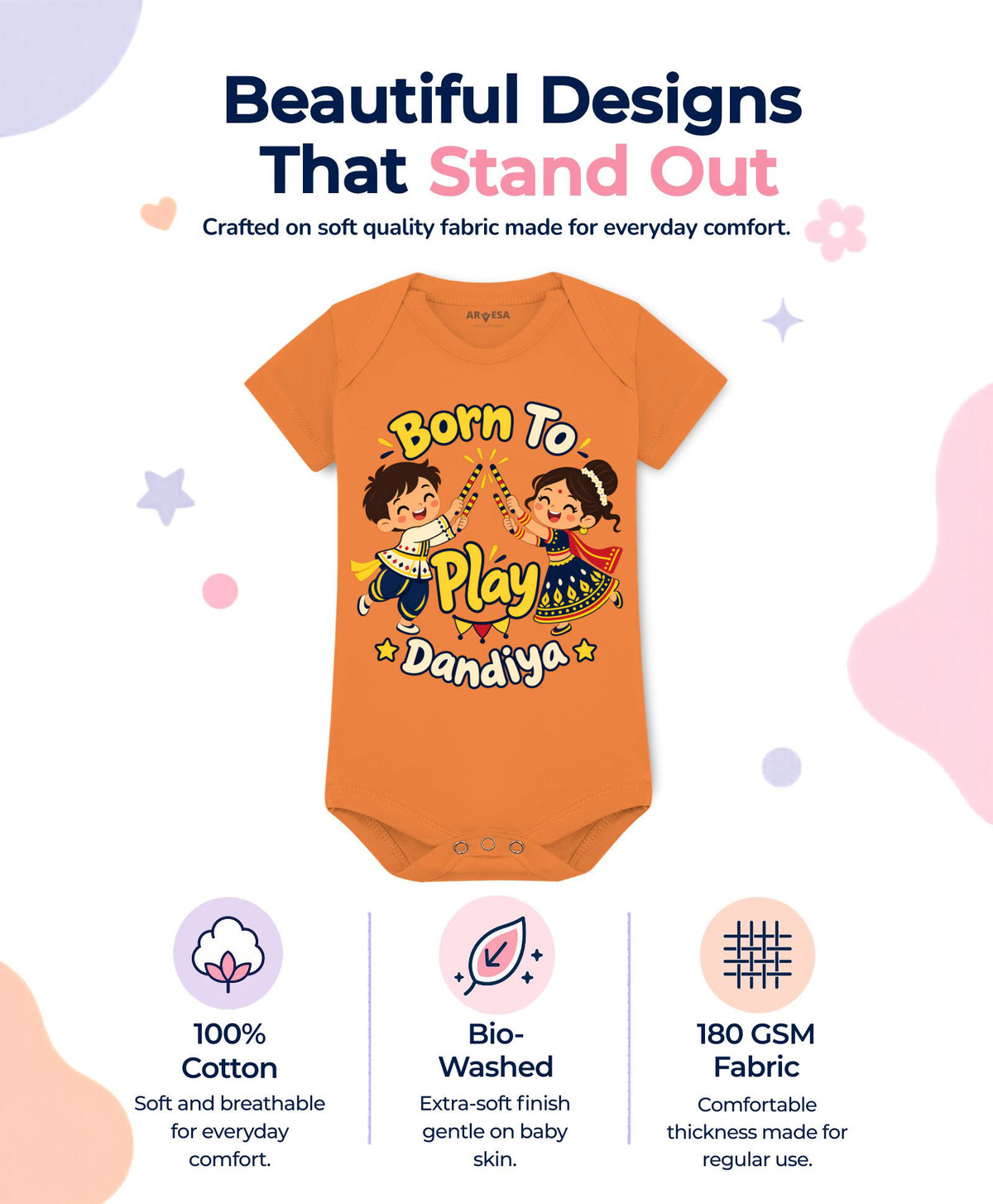Born To Play Dandiya Navratri - Romper