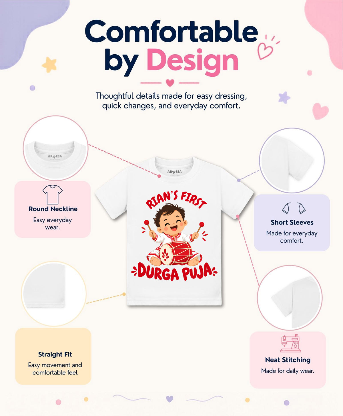 Yes | My First Durga Puja - T-shirt