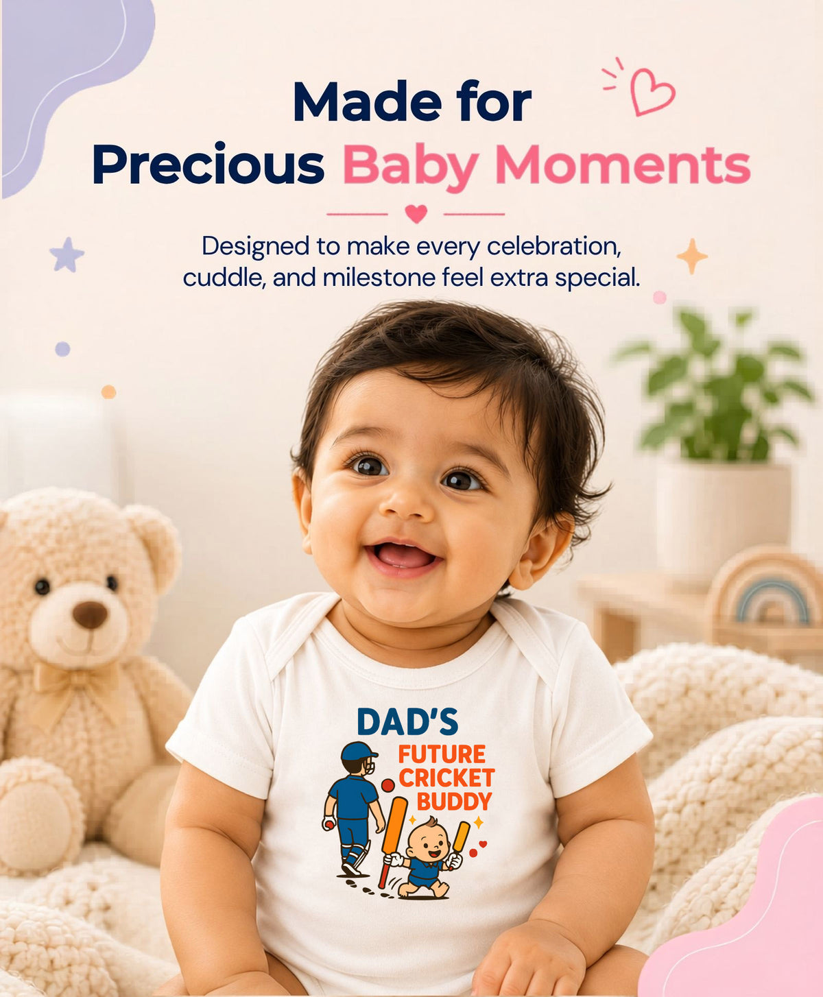 No | Dad's Future Cricket Buddy - Romper