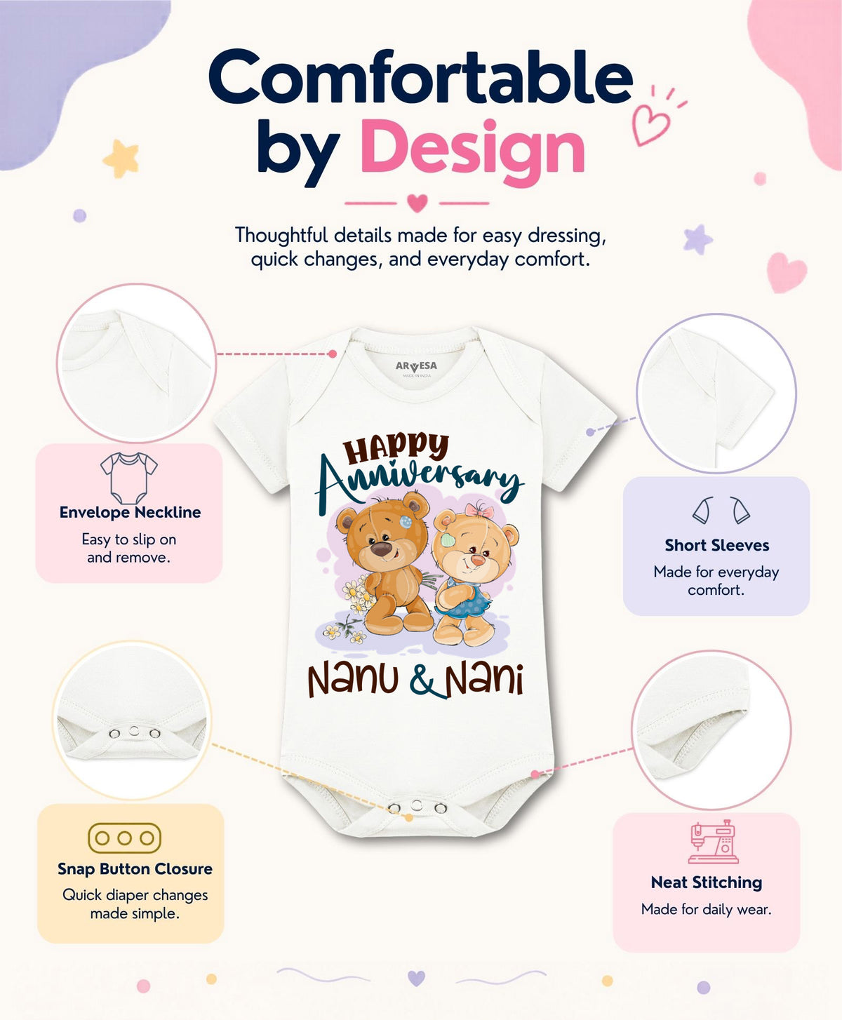 No | Happy Anniversay Nanu & Nani Family Anniversary - Romper