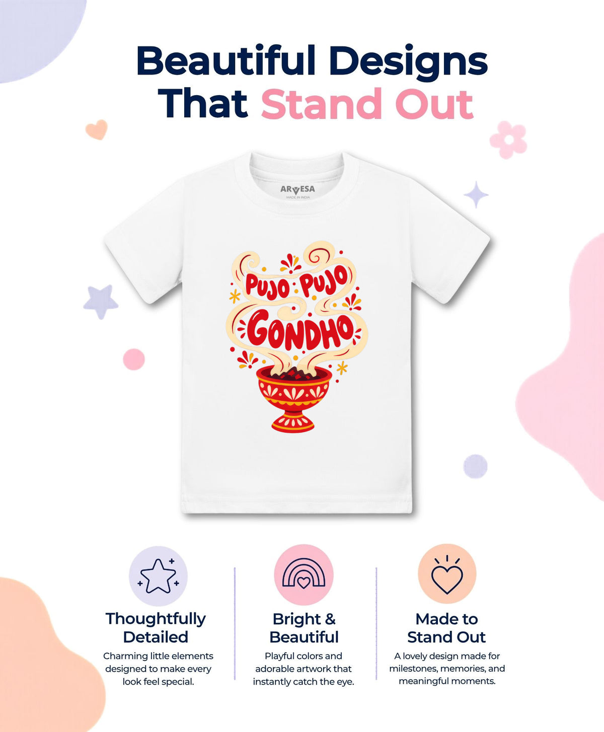 Pujo Pujo Gondho Durga Puja - T-shirt