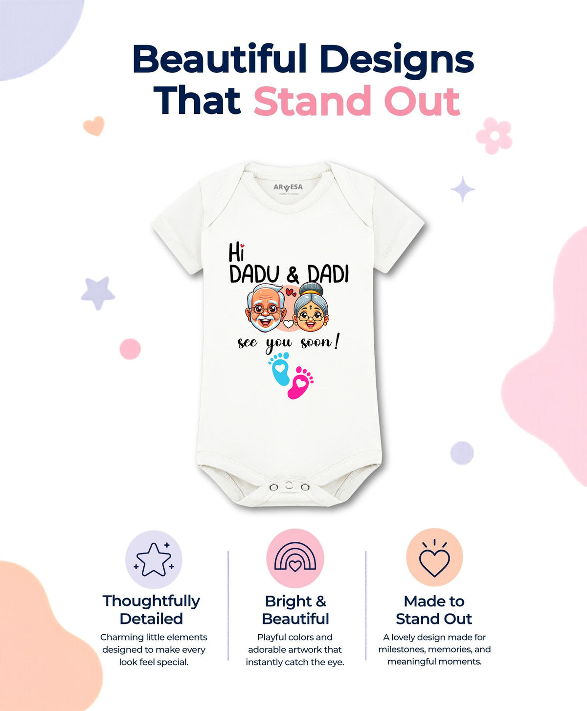 Hi Dadu & Dadi See You Soon Pregnancy Announcement - Romper